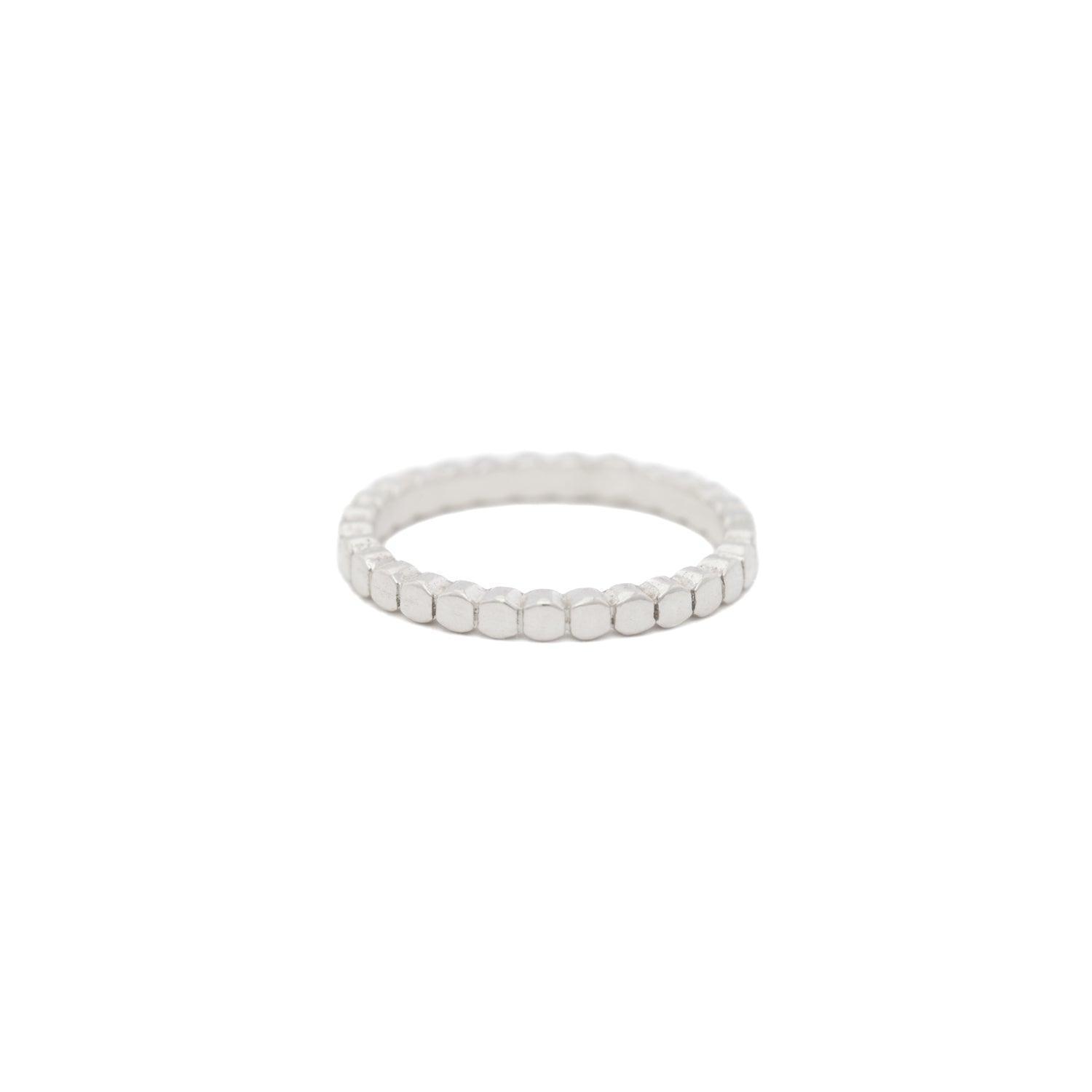 Elegant Honeycomb Wedding Band Ring for Women - 14K Gold or Sterling Silver - Perfect for Engagement, Anniversary & Bridal Jewelry Gifts