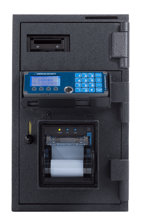 AMSEC BR2012 CashWizard Smart Safe - Electronic Deposit Drop Box with Biometric Fingerprint Scanner & Digital Keypad - Ideal for Retail Stores, Restaurants, and Small Businesses