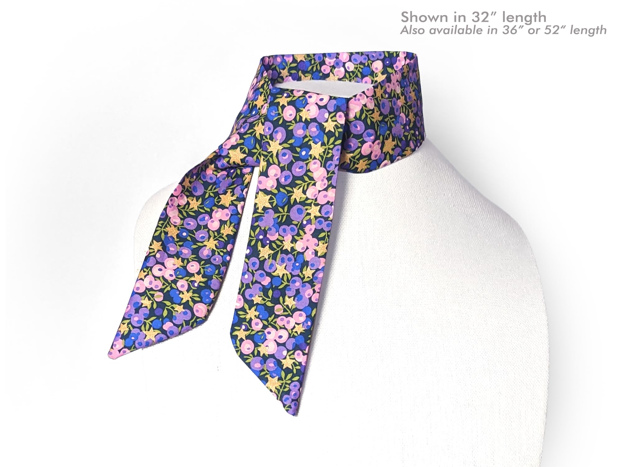 Liberty London 'Wiltshire Star Purple' Skinny Scarf - Elegant Headband & Handbag Accessory | Premium Tana Lawn Cotton with Metallic Stars | Perfect for Everyday Wear, Gift Giving & Special Occasions