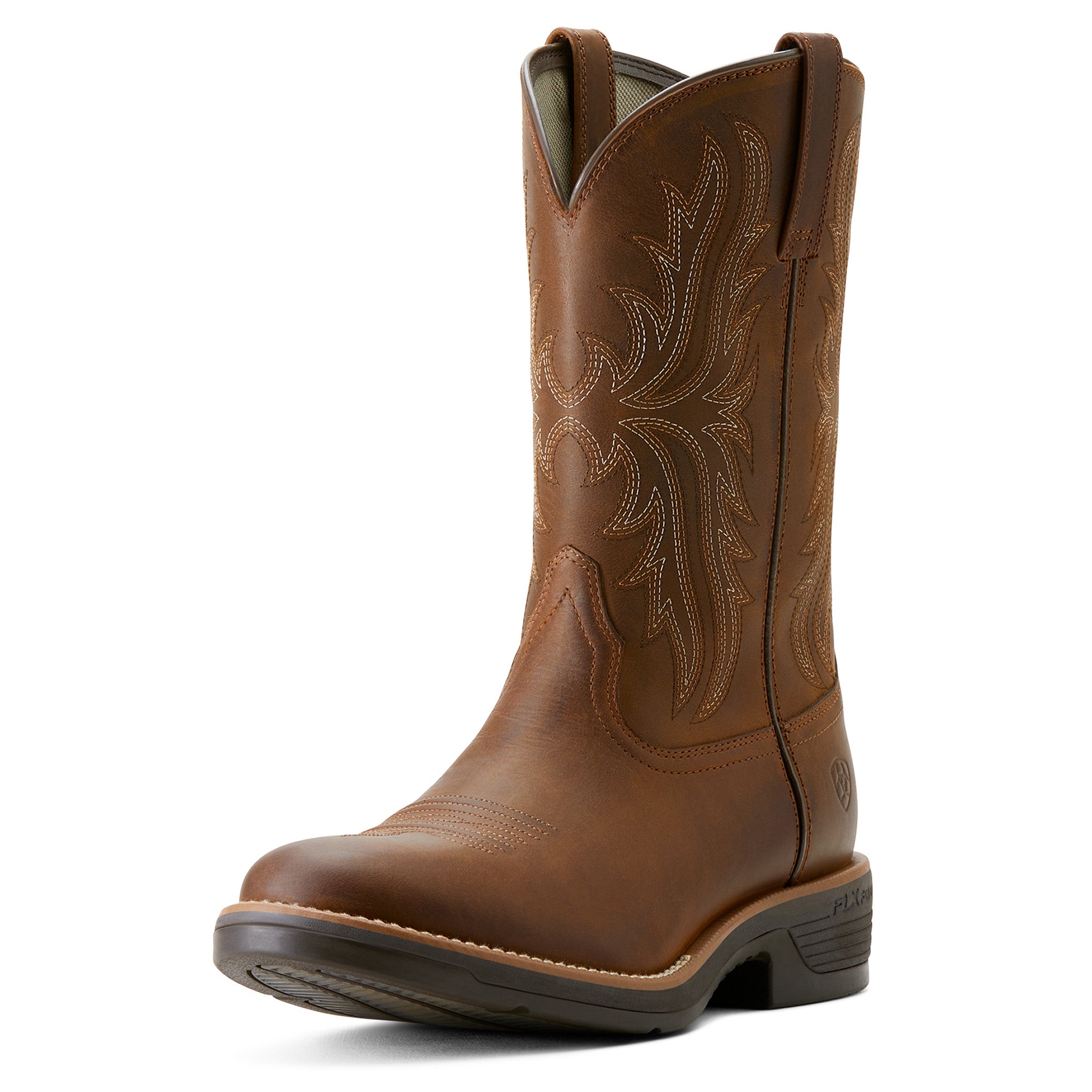 Ariat Men's Ridgeback Work Boots - Tan Leather Steel Toe, Waterproof & Comfortable for Construction, Farming & Outdoor Work