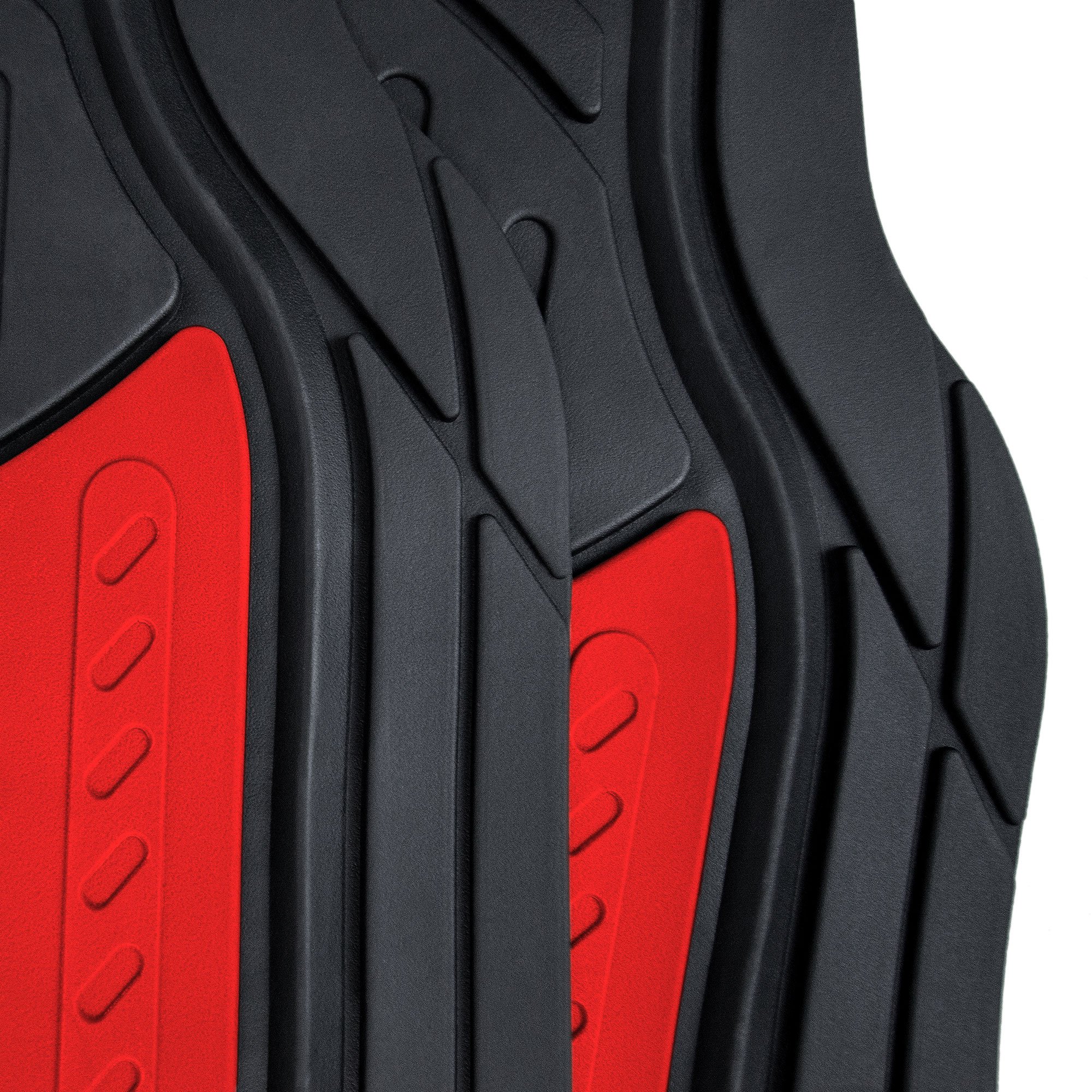 Premium FH Group Climaproof™ Heavy Duty Rubber Car Floor Mats - Universal Fit for Sedan, SUV & Truck - Trimmable Full Red Set with Combo Small Car Seat Cover - All-Weather Protection for Mud, Snow & Spills - Perfect for Daily Commute, Road Trips & Off-Road Adventures