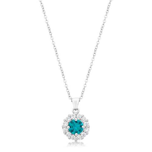 Bella Aqua Bridal Pendant Necklace - Elegant Wedding Jewelry for Brides, Engagement & Special Occasions