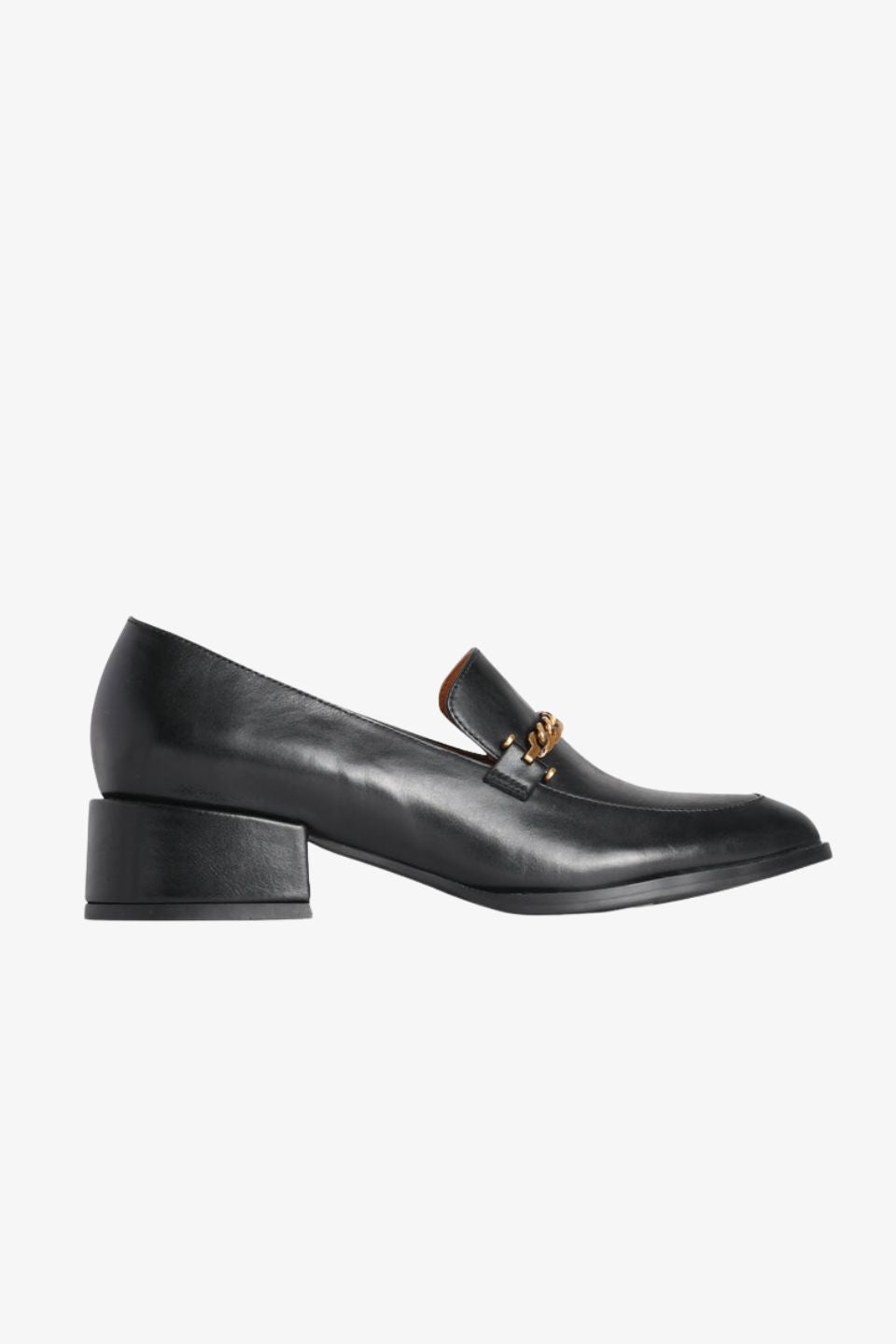 Premium Castella Black Leather Loafers with Gold Chain Detail - Stylish & Comfortable Slip-On Shoes for Men, Perfect for Business Casual, Office Wear & Formal Occasions