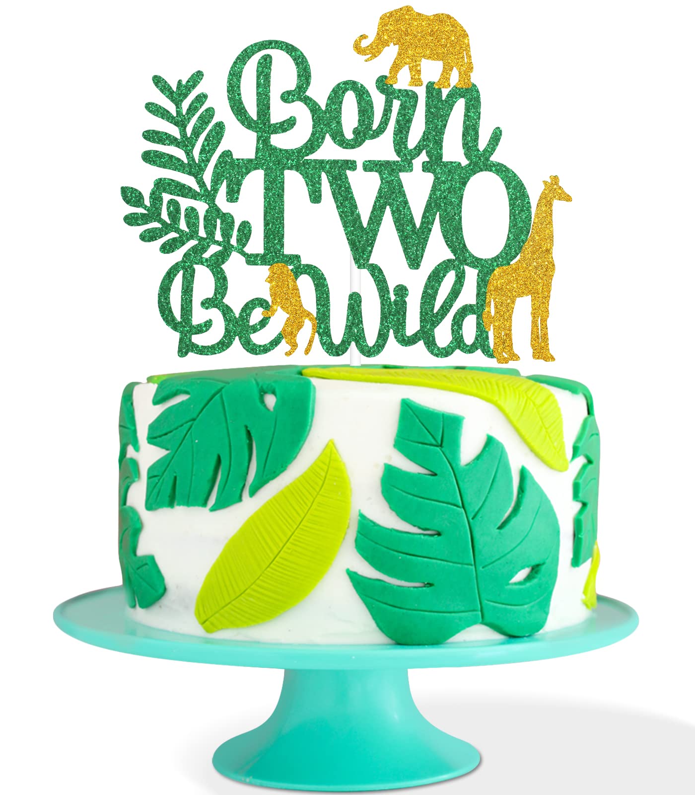 Wild Safari 2nd Birthday Cake Topper - Jungle Themed Birthday Decorations for Girls - Happy 2nd Birthday Party Supplies - Perfect for Jungle Safari Themed Cakes, Cupcakes & Dessert Tables