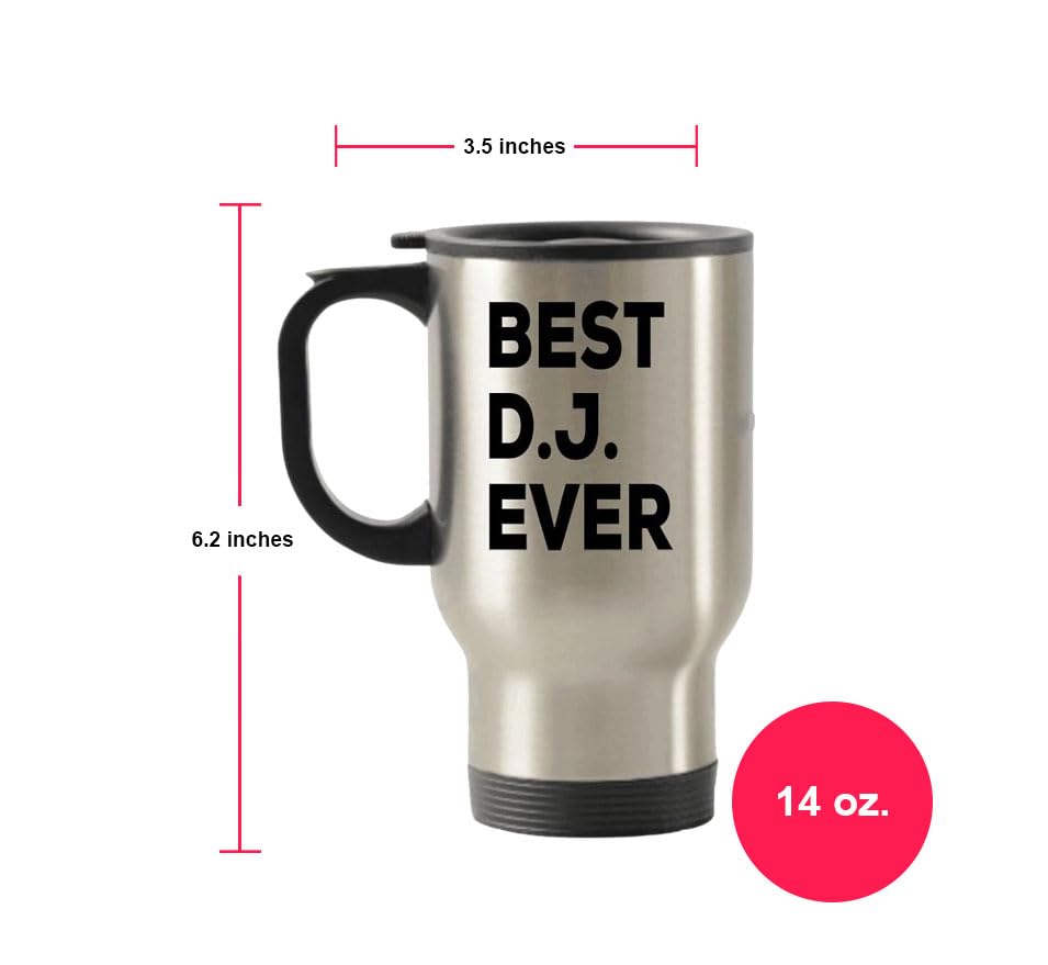 DJ Travel Mug - Insulated Coffee Tumbler for Men & Women - Perfect Wedding & Birthday Gift for DJ Lovers - Great for Commuting, Office Use & Outdoor Adventures