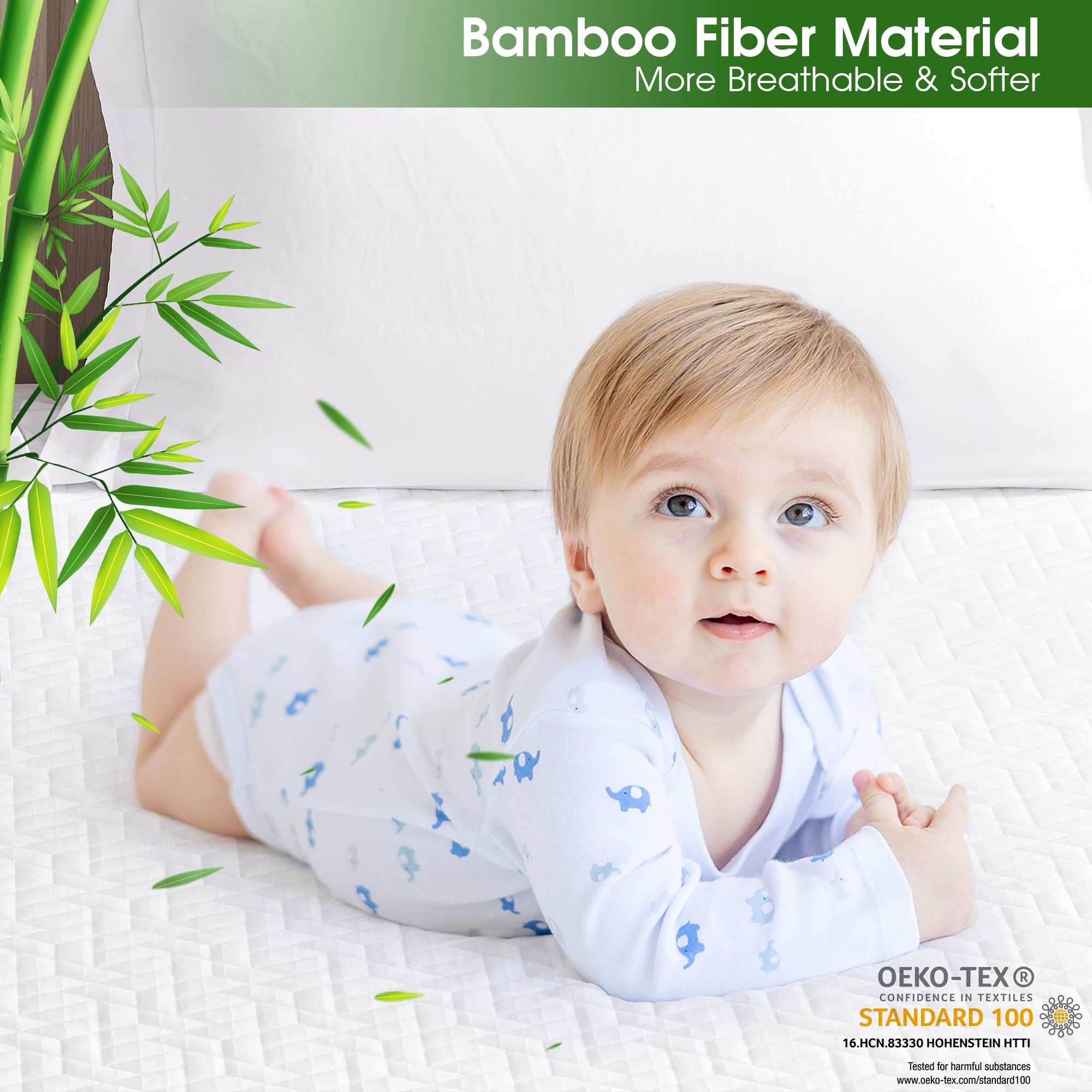 100% Waterproof King Size Mattress Protector - Bamboo Rayon Cooling Mattress Pad Cover, 3D Air Fabric Breathable & Noiseless, Fits 8''-21'' Deep Pocket - Ideal for Allergy Relief, Hot Sleepers & Bed Protection