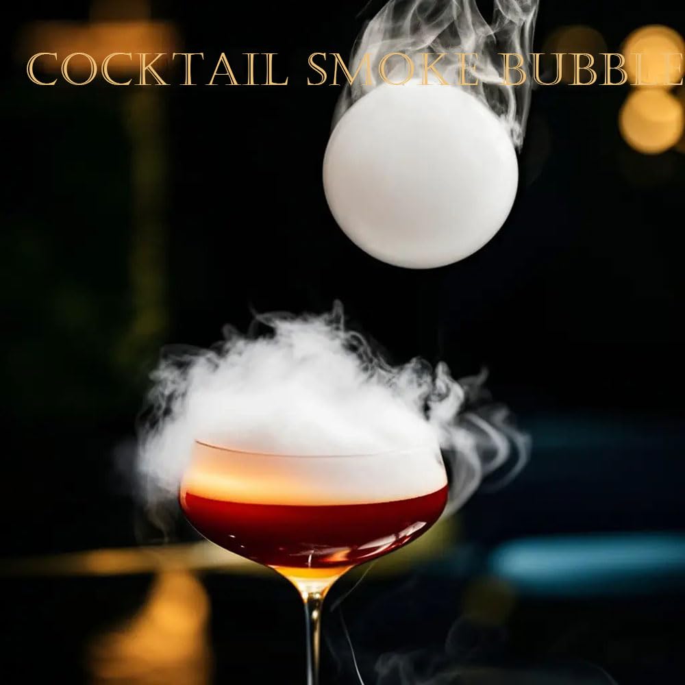 AnchorChef Cocktail Smoke Bubble Gun Kit - 5 Flavor Aromas & Edible Bubbles for Smoking Cocktails | Aroma Blaster for Home Bars, Mixology & Drink Enhancement | Perfect Gift for Bartenders, Dad, Men & Husband | Great for Parties, Weddings & Cocktail Making