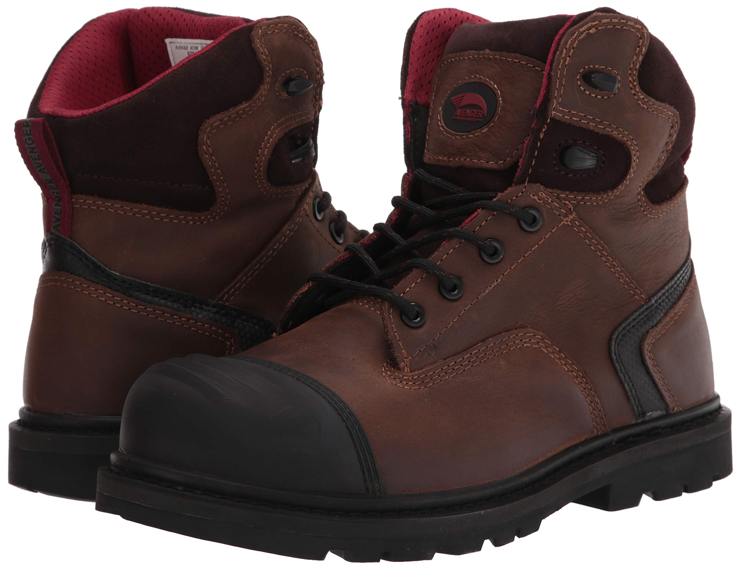 Avenger Men's A7542 Industrial Work Shoes - Steel Toe, Slip Resistant, Comfortable for Construction, Warehouse & Safety Work