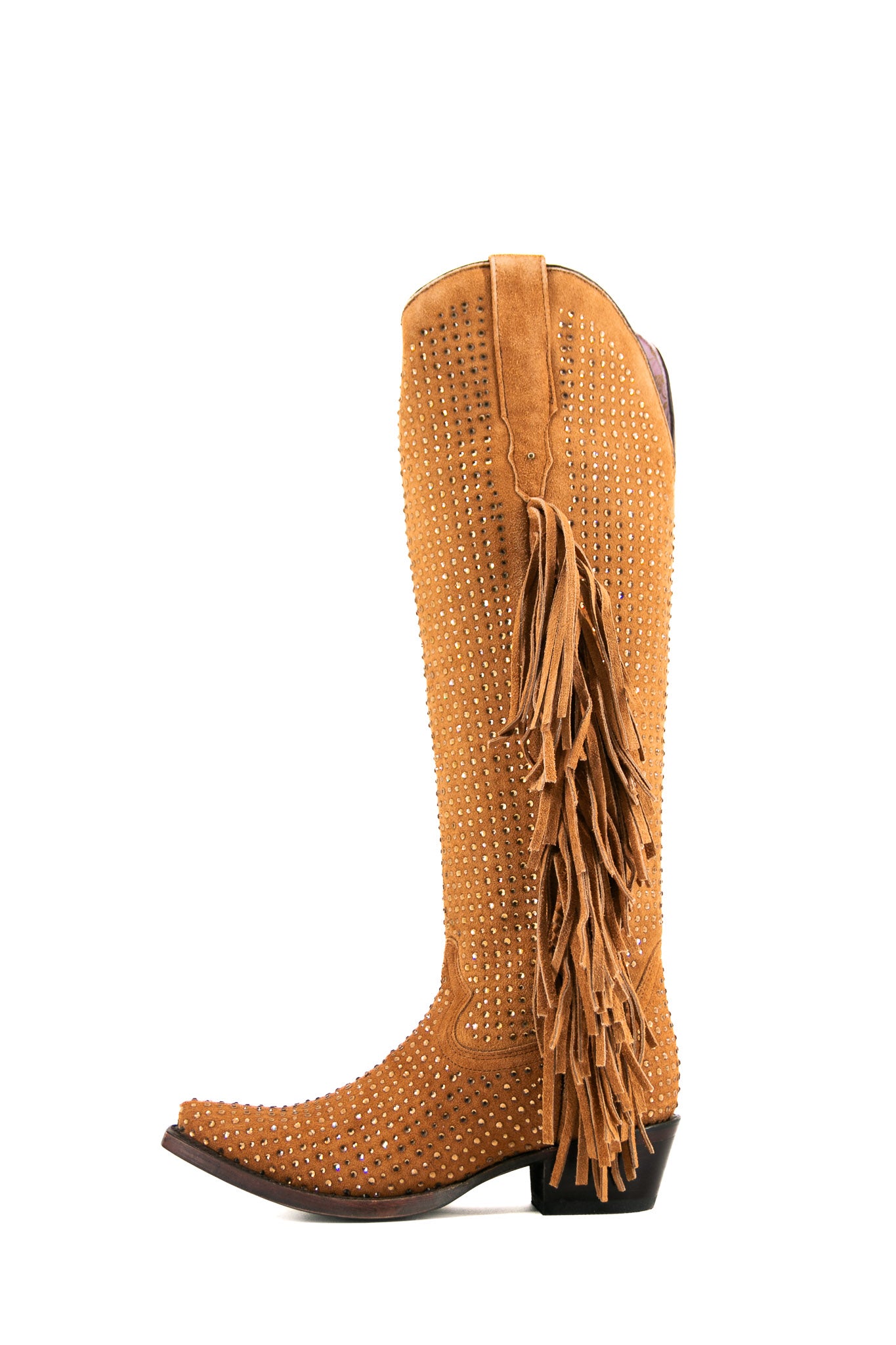Vegas Sparkles Rhinestone Fringe Cowgirl Boots - Western Tall Snip Toe Boots for Women | Perfect for Country Concerts, Line Dancing & Rodeo Events