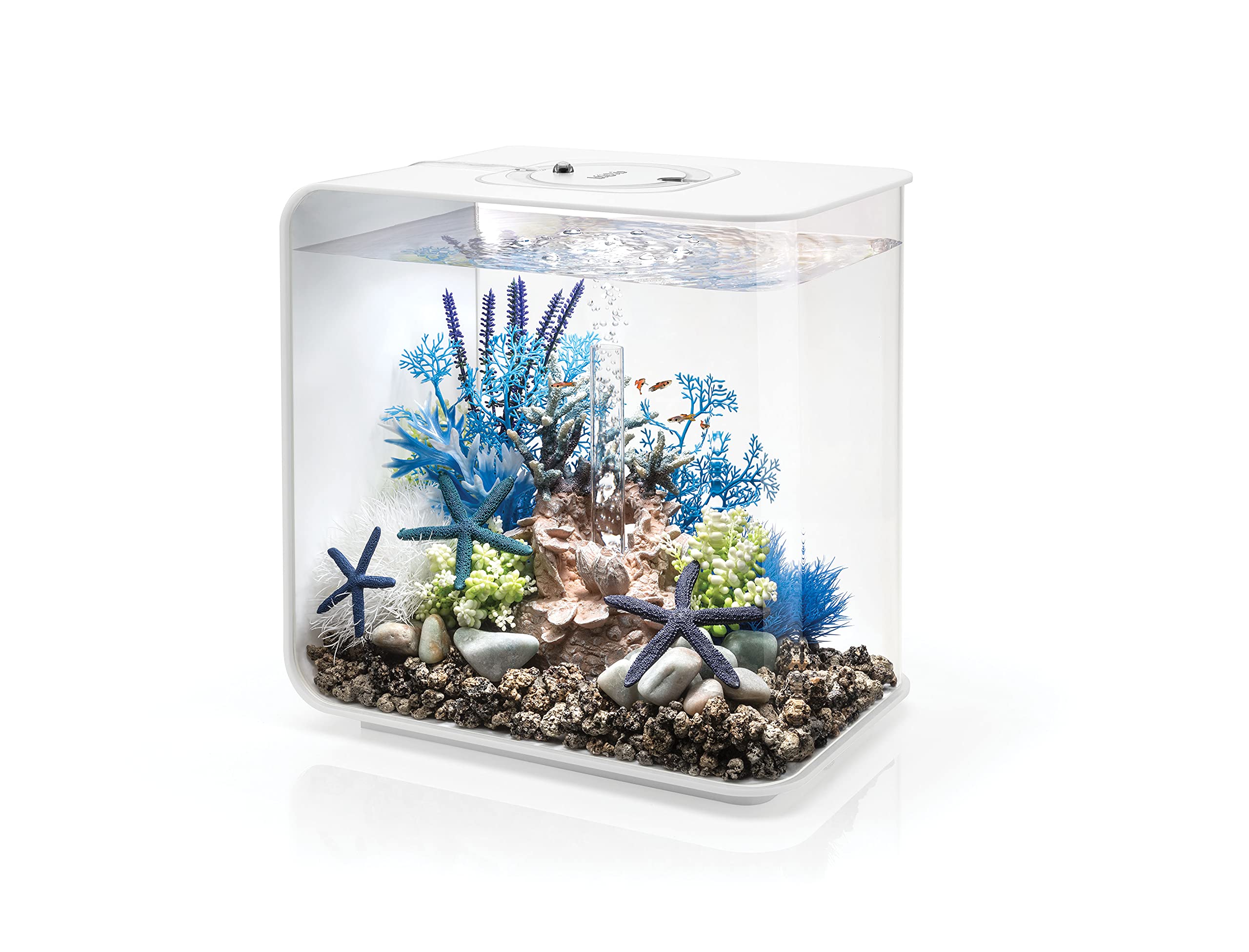 biOrb Flow 15 Acrylic 4-Gallon Aquarium with Multi-Color Remote-Controlled LED Lights - Modern Compact Fish Tank for Tabletop, Desktop, Office or Home Decor - Perfect for Betta Fish, Small Aquatic Pets & Relaxation