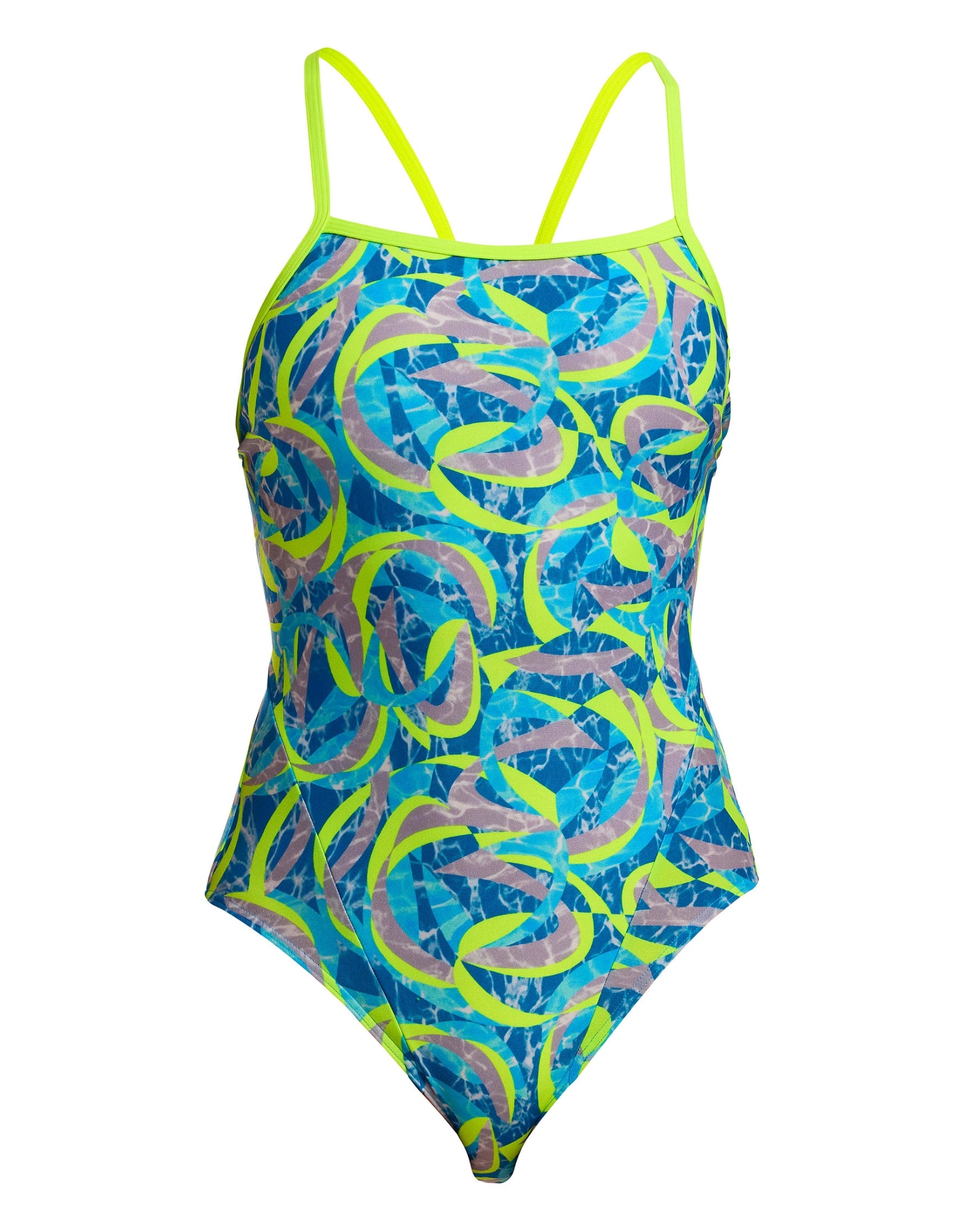 Stylish Ice Slicer Single Strap Swimsuit in Blue & Yellow - Perfect for Beach Vacations, Pool Parties & Summer Getaways