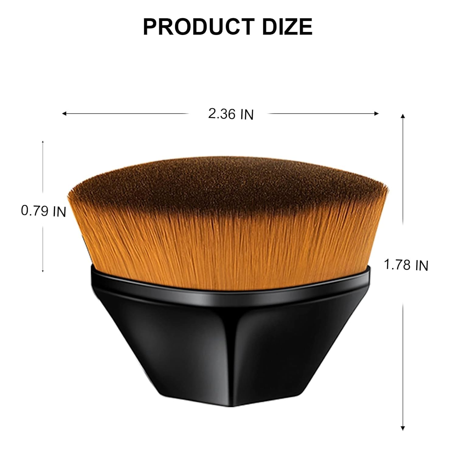FASTMART Kabuki Makeup Brush - Hexagon Foundation Brush for Liquid, Cream & Powder Cosmetics | Blending Face, Blush & Contour | Perfect for Everyday Makeup & Professional Use (Black)