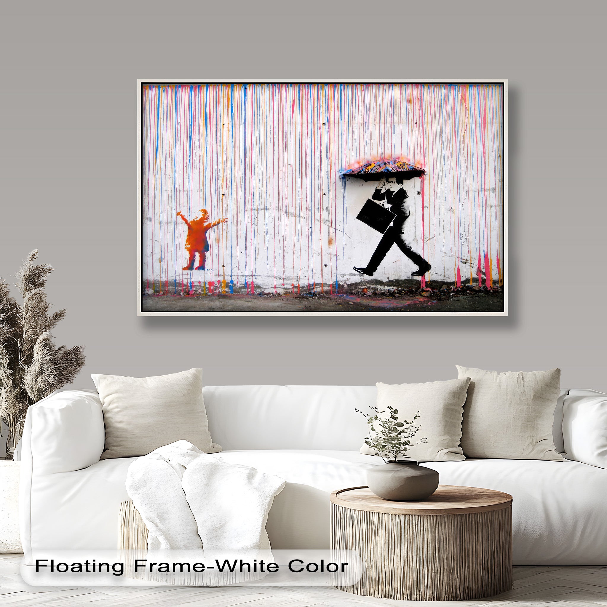 Banksy Oil Painting - Colorfall Dissonance Artwork | Street Art Home Decor, Office Wall Art & Gift Idea