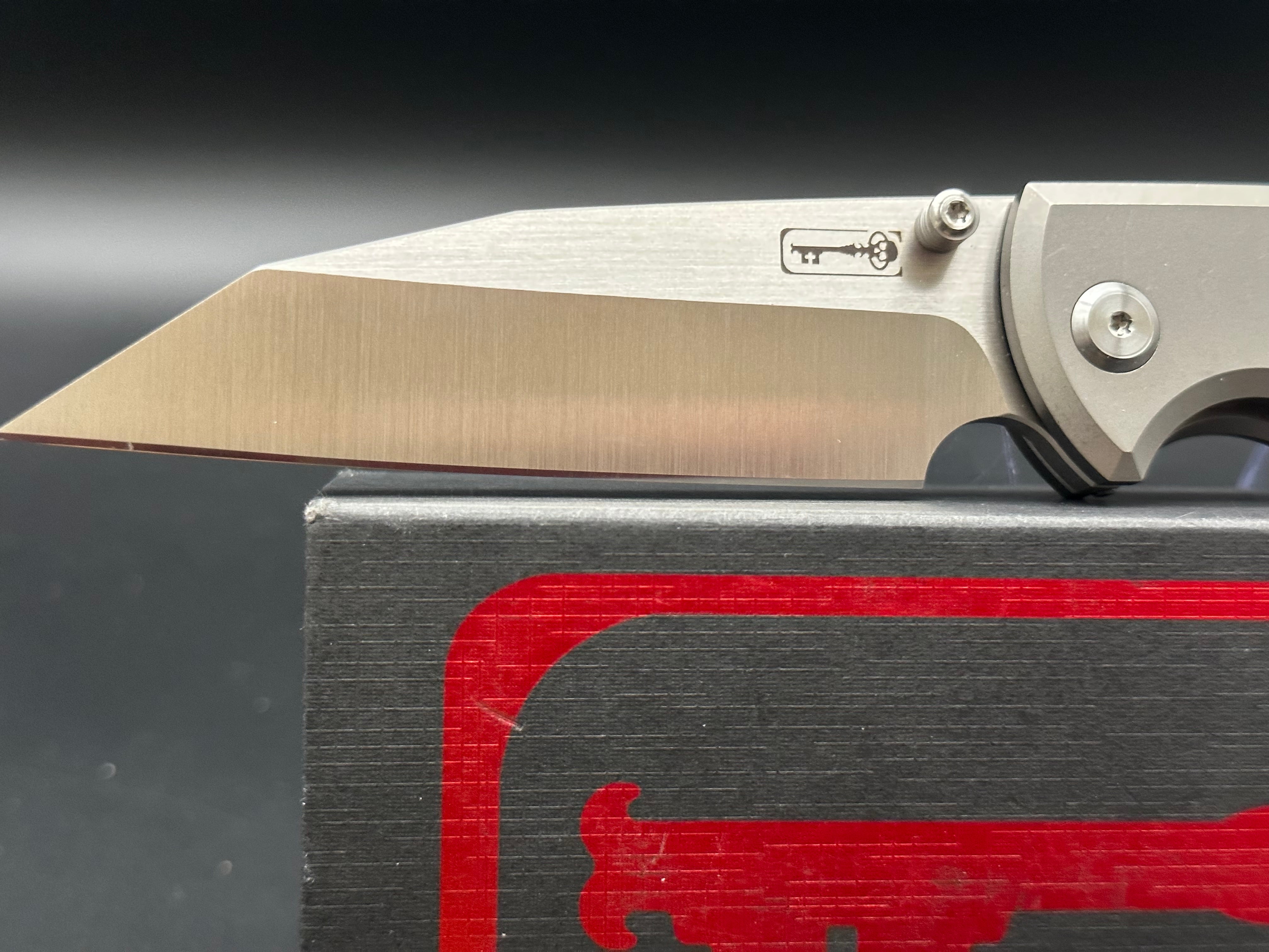 Chaves Ultramar Sangre Street Flipper Knife - Premium Titanium Warncliffe Blade for EDC, Outdoor Survival & Tactical Use