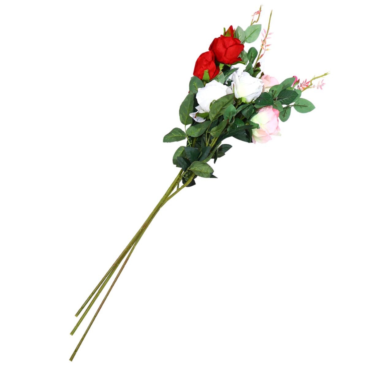3pcs Artificial Silk Rose Flowers - Fake Rose Blossom Bridal Bouquet Stems for Wedding, Valentines Day, Mothers Day Decor - Perfect for Home, Table Centerpieces, Party & Event Decoration
