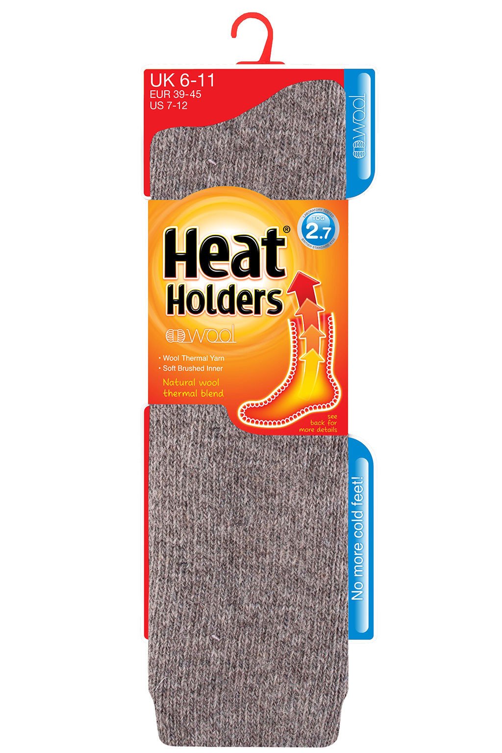 Men's Long Wool 2.7 Tog Thermal Heat Holder Socks - Size 7-12 USA | Ultra Warm Winter Socks for Hiking, Skiing & Cold Weather
