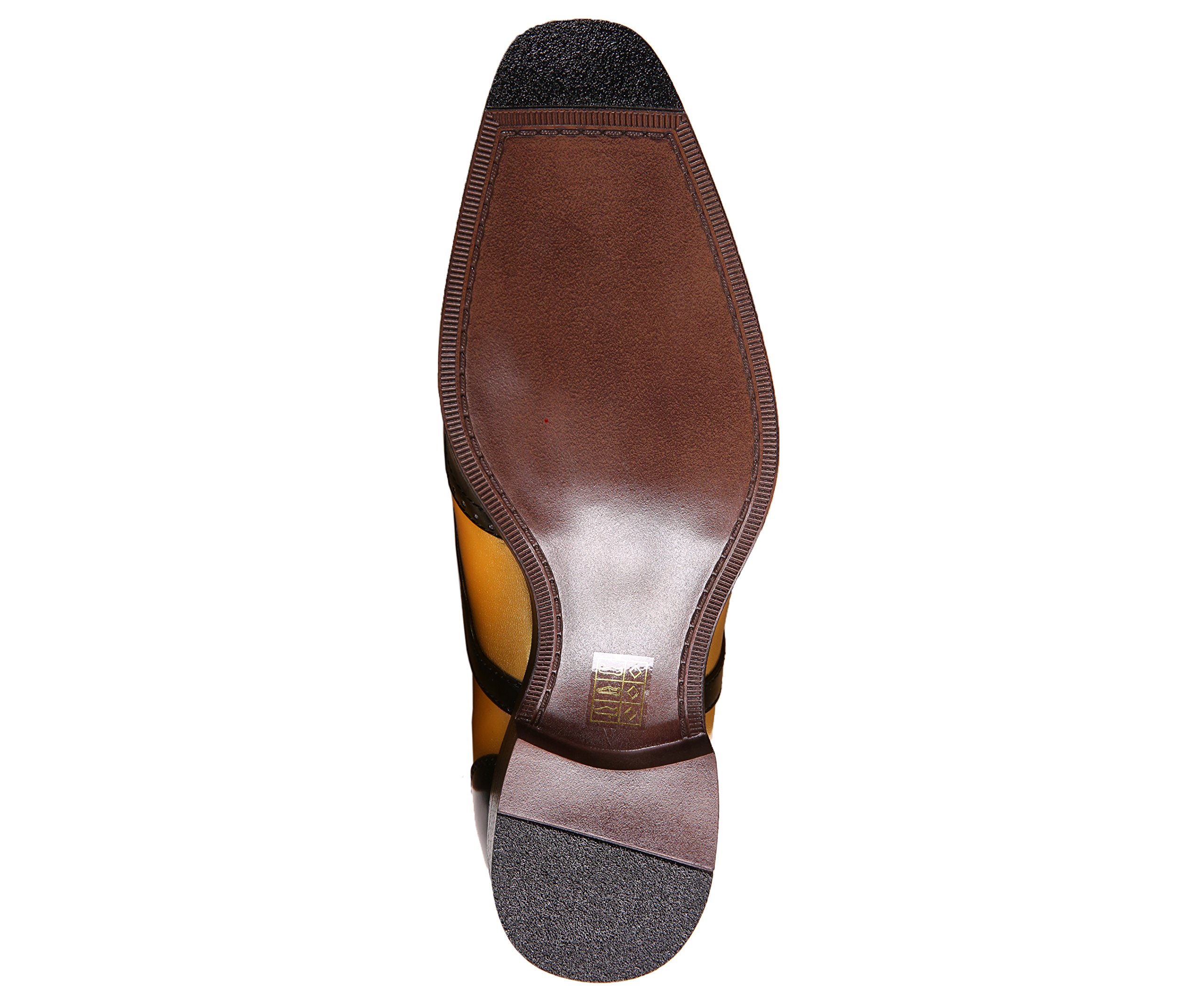 Bolano Lawson Men's Wingtip Oxford Dress Shoes - Two-Tone Shiny Metallic Formal Tuxedo Shoes for Weddings, Business & Special Occasions