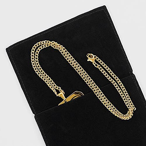 Elegant Gold and Stainless Steel Pendant Necklace with Chain - Perfect for Gifts, Parties, and Everyday Wear
