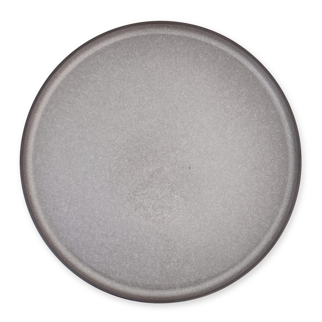 Glossy Light Gray Rimmed Dinner Plate - 10.3 Inch Porcelain Dish Set for Formal Dining, Restaurant & Home Decor | Elegant Tableware for Parties, Weddings & Everyday Use