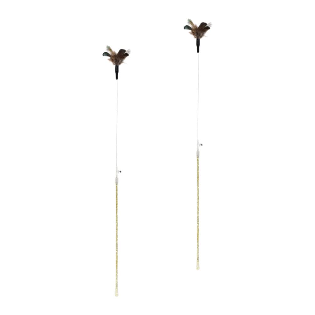Balacoo 2-Pack Interactive Cat Toys with Feather Teaser - Telescoping Wand for Kittens & Adult Cats - Fun Playtime & Exercise for Indoor Pets - Perfect for Bonding & Stimulation