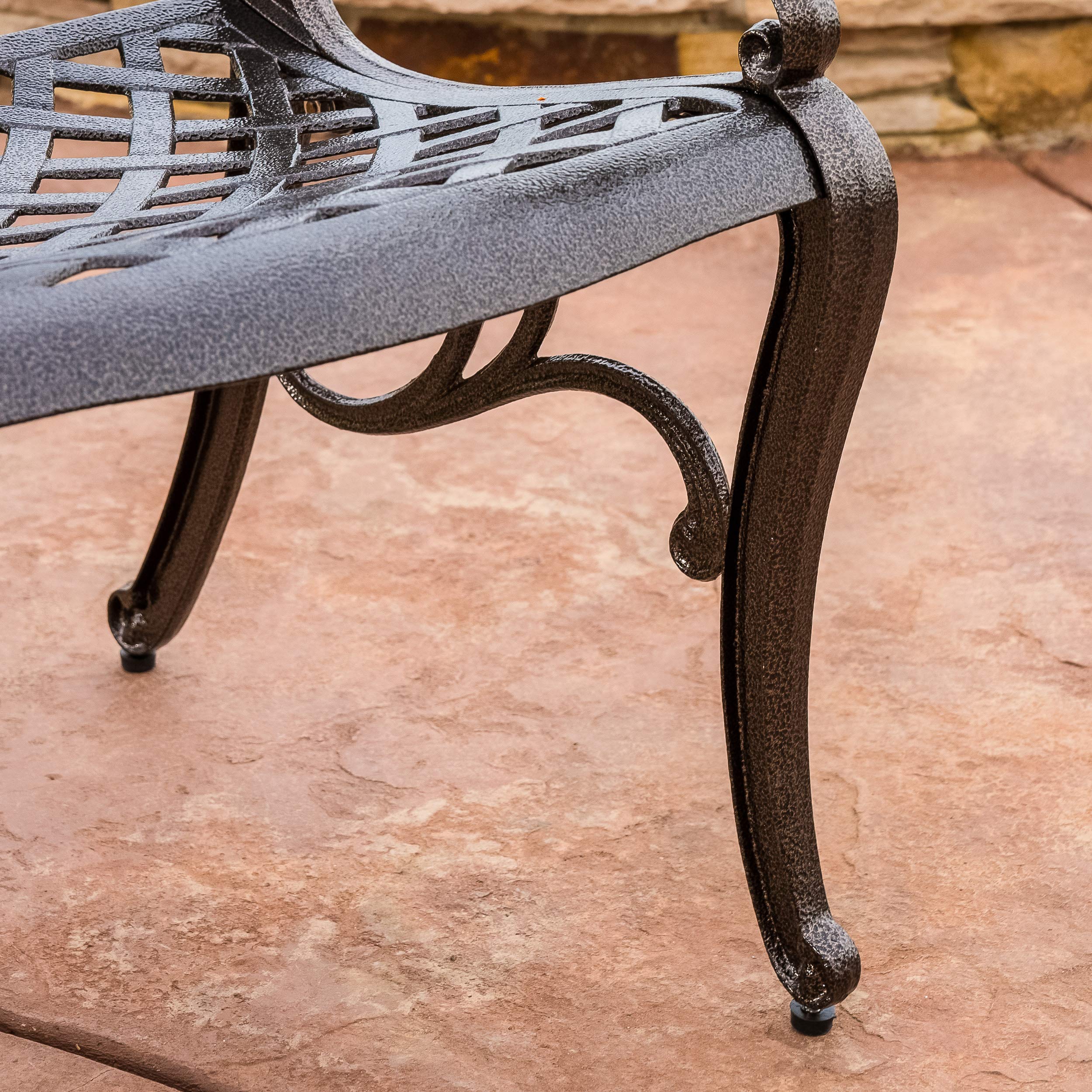 Christopher Knight Home Sarasota Outdoor Cast Aluminum Chairs - 2-Piece Set in Hammered Bronze | Patio, Garden & Poolside Seating Furniture for Backyard & Outdoor Living Spaces