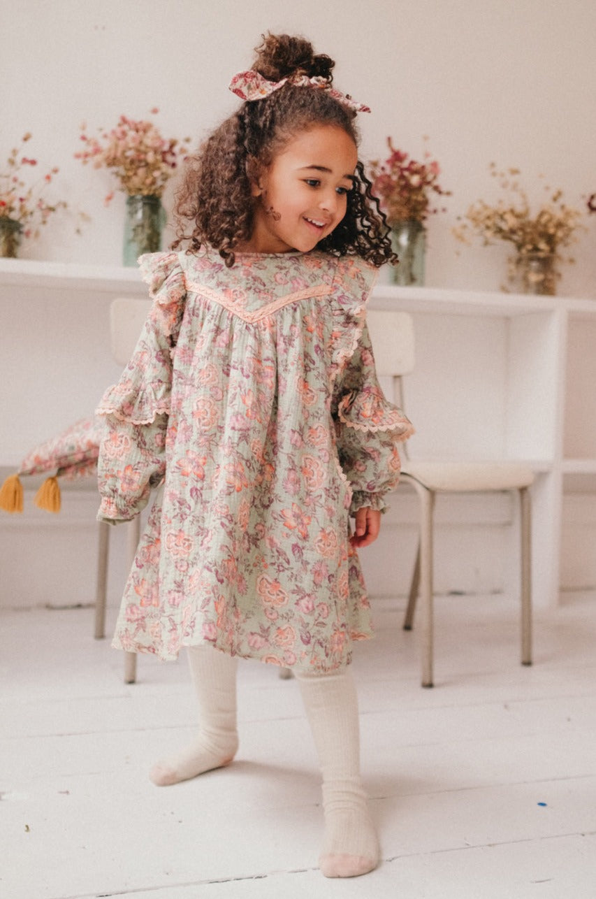 Louise Misha Lara Khaki Tropical Loon Girls Dress - Cute Summer Outfit for Beach, Vacation & Outdoor Adventures