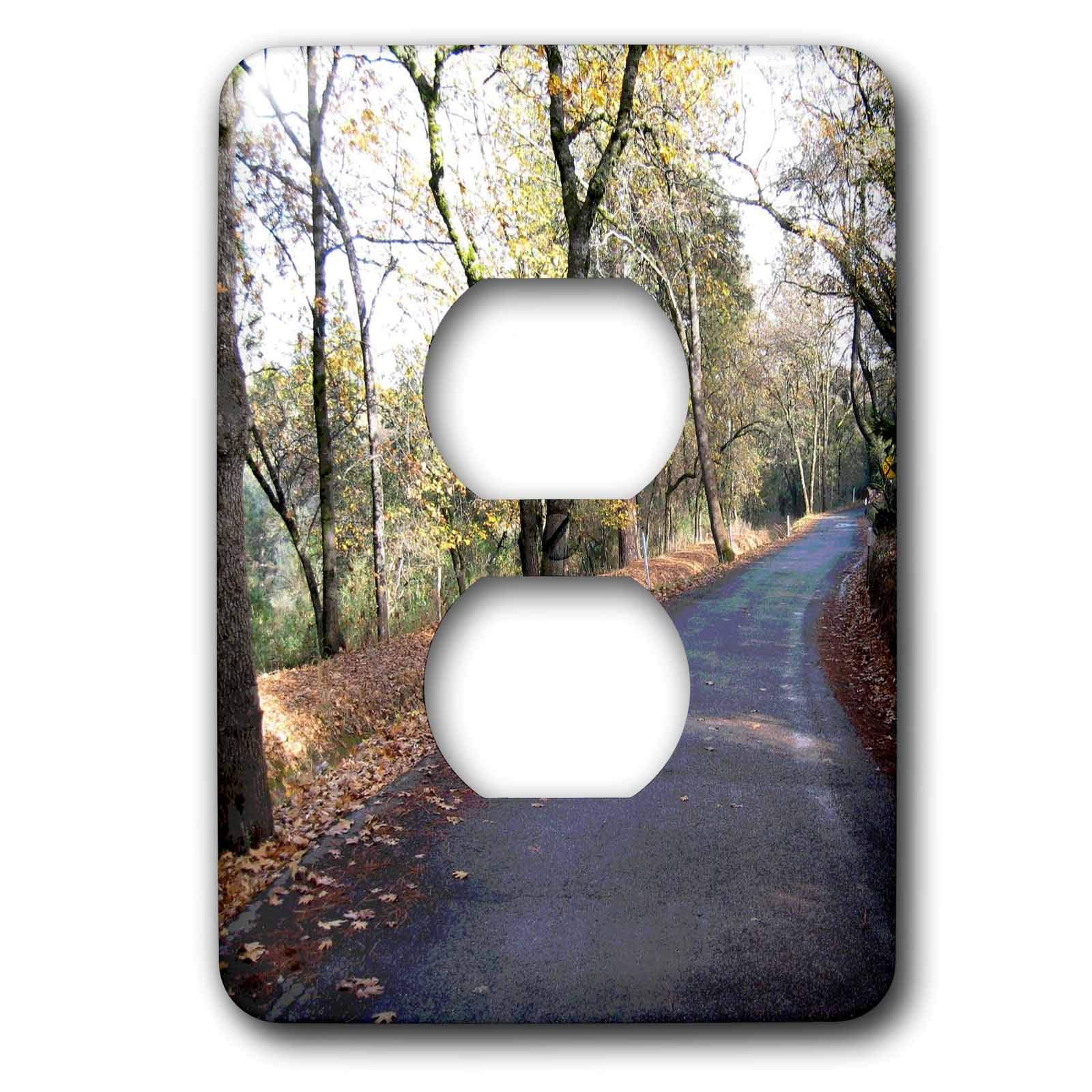 3D Rose Country Road 2-Pack Decorative Outlet Covers - Rustic Wall Plate for Home Decor, Bedroom, Living Room & Office