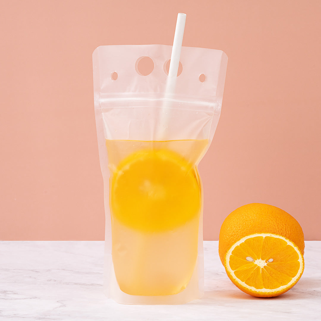Bag Tek 17 oz Clear Plastic Drink Pouch with Single Zipper - 5 x 9 x 1.5 Inches - Pack of 100 - Ideal for Juice, Smoothies, and On-the-Go Beverages