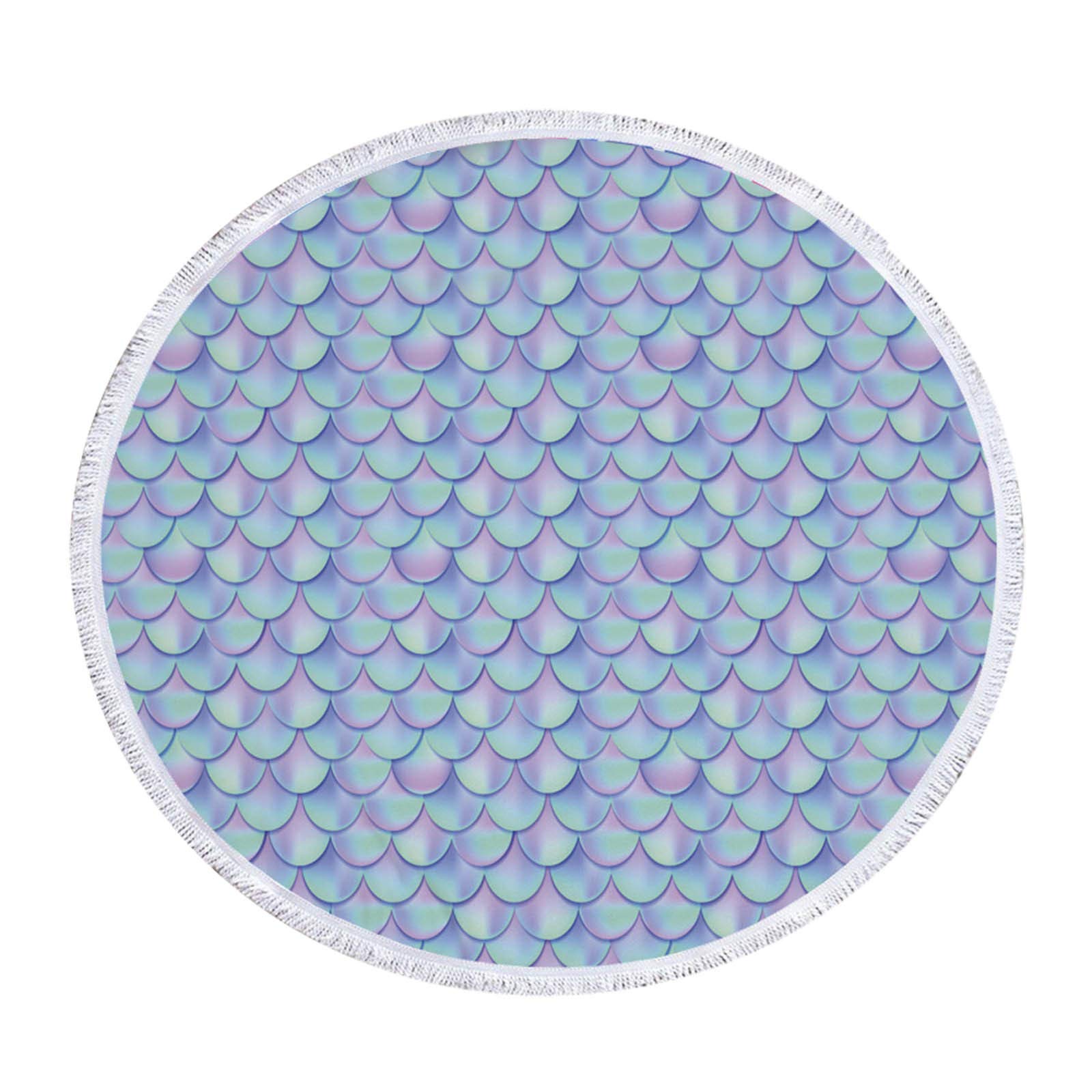 Homlpope Round Printed Beach Towel - Ultra Soft Microfiber Shawl & Sand-Free Beach Mat for Pool, Vacation, Picnic and Outdoor Activities