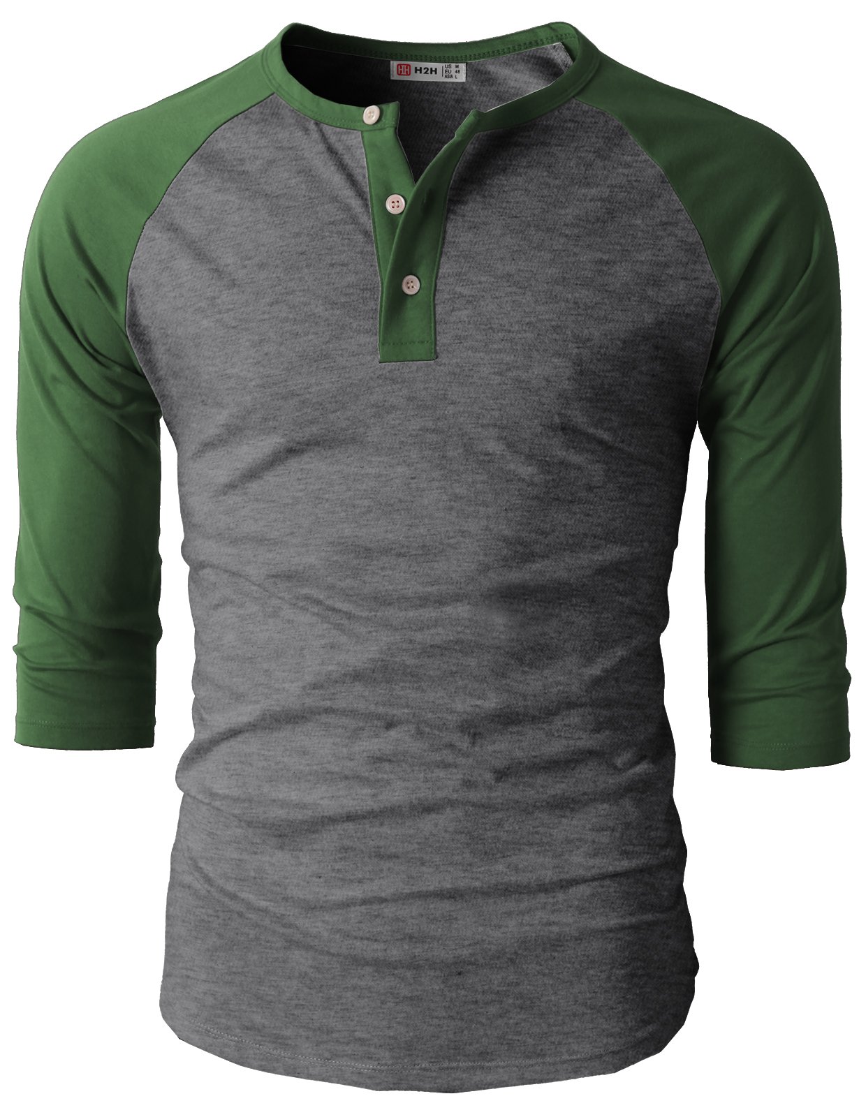 Men's Casual Slim Fit Henley T-Shirt - Raglan Long & 3/4 Sleeve Baseball Jersey Shirt for Everyday Wear, Gym & Outdoor Activities