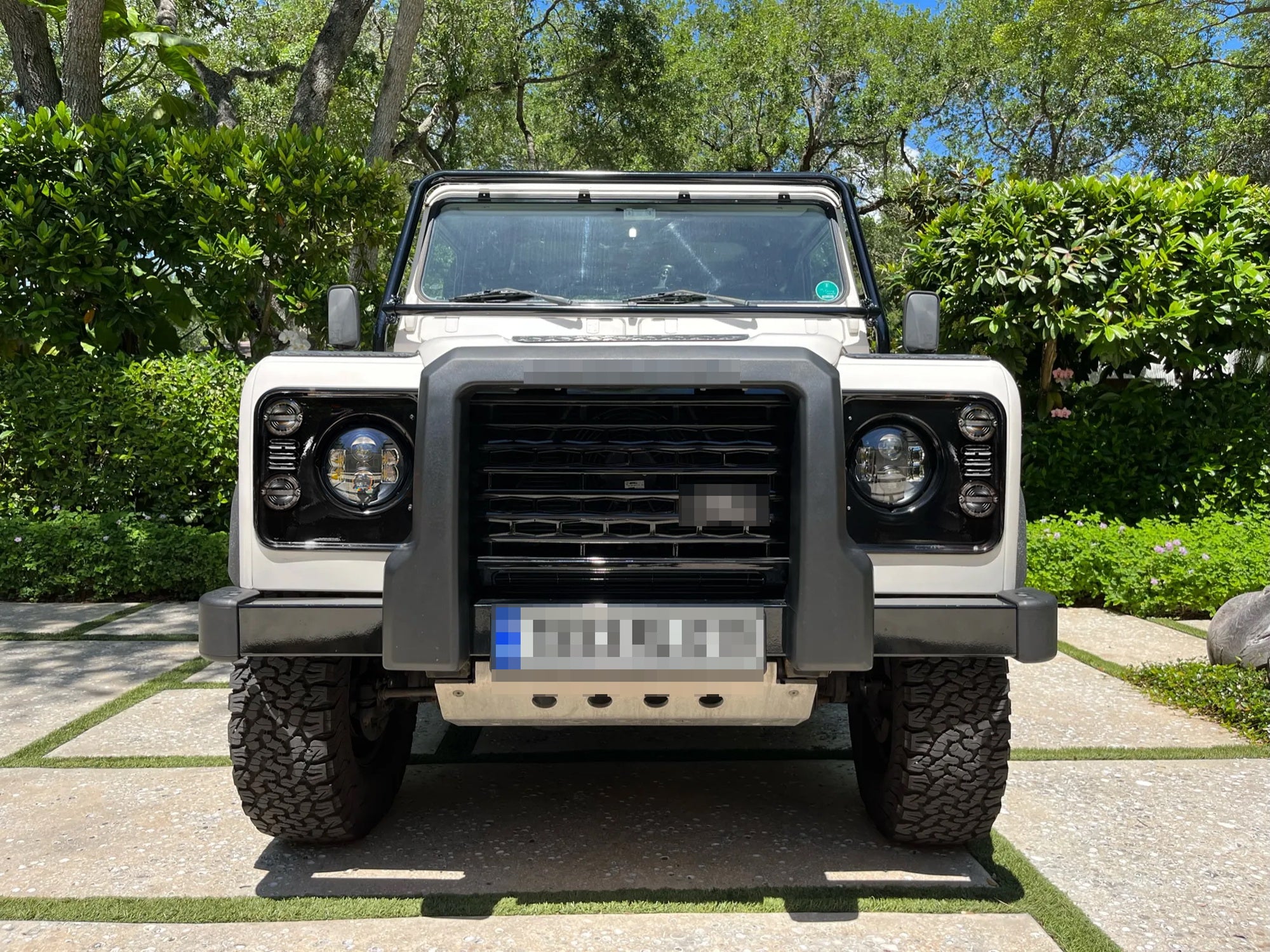Land Rover Defender LED Headlight Upgrade Kit - 8pc Full LED Conversion with Clear/Amber/Red Lenses (95m Range) for Improved Night Visibility & Off-Road Performance