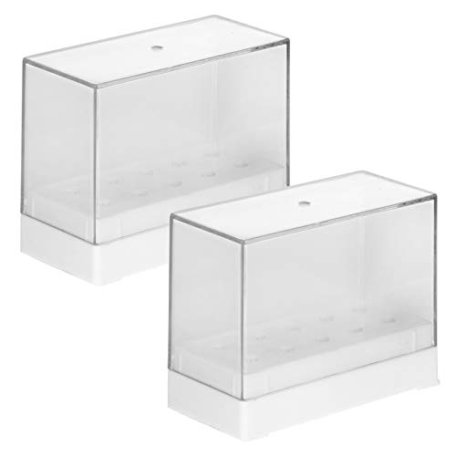Beaupretty 2-Piece 10-Hole Nail Drill Bit Case Stand Holder - Professional Nail Drill Container Organizer Storage Box for Home & Salon Use - Perfect for Nail Art, Manicure & Pedicure Tools Organization