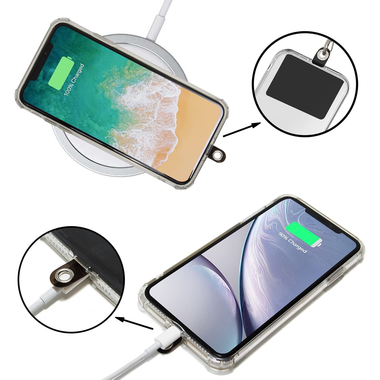 Universal 2-in-1 Crossbody Phone Lanyard for Women & Men - Adjustable Wrist Strap with 5 Secure Connectors - Compatible with iPhone, Samsung & Most Smartphones (Black) - Perfect for Travel, Shopping & Hands-Free Convenience