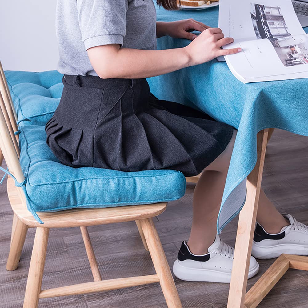2 Pack LINGXIYA Seat Cushions with Ties - 40/45/50cm Thick Cotton-Polyester Chair Pads (10cm Thickness) - Soft & Breathable for Office, Dining, Car Seats - Perfect for Home, Work & Travel Comfort