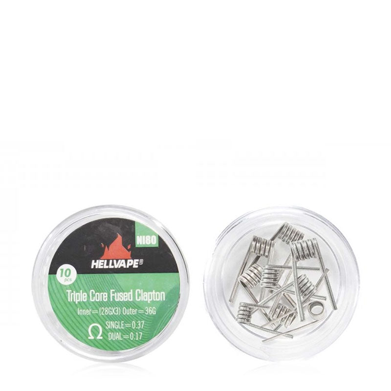 Hellvape Fused Clapton Coils - 10 Pack Prebuilt Coils for RDA RTA Tanks - High Performance Vape Coils for Cloud Chasing & Flavor Enhancement