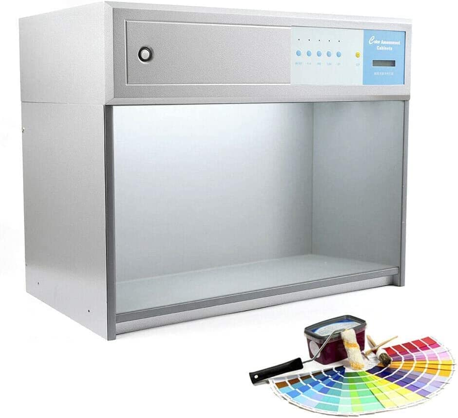 Professional Color Matching Cabinet with 4 Light Sources (D65, TL84, UV, F) - Textile Printing & Color Assessment Light Box for Accurate Color Evaluation | USA Stock | Ideal for Graphic Design, Textile Manufacturing & Quality Control