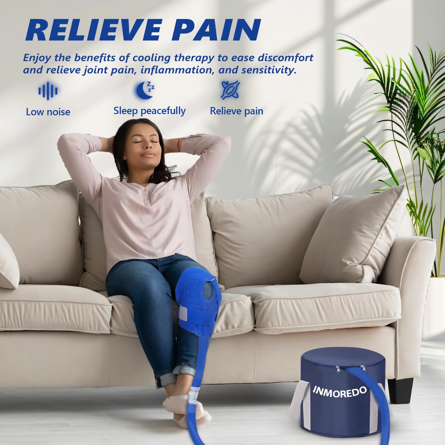 Cold Therapy System Ice Machine for ACL Knee Surgery Recovery - Quiet Pump, Portable Knee Ice Pack with Flexible Kit - Relieves Pain from Sports Injuries, Strains & Sprains - Ideal for Post-Surgery, Arthritis & Joint Stiffness at Home or Gym