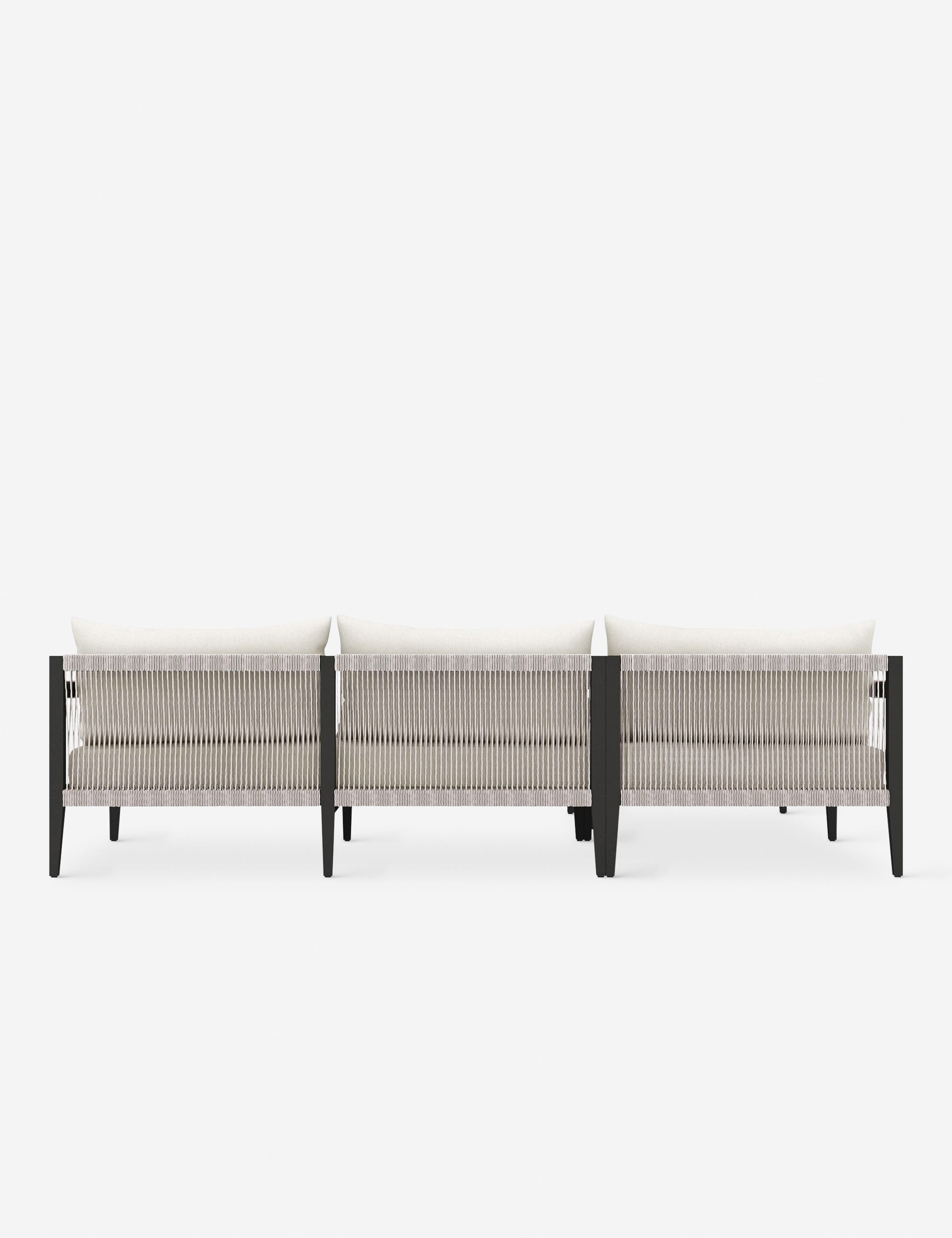 Cadenza Indoor Outdoor Metal Sectional Sofa Set - Modern Patio Furniture for Living Room, Garden & Backyard - Weather-Resistant Comfortable Lounge Seating