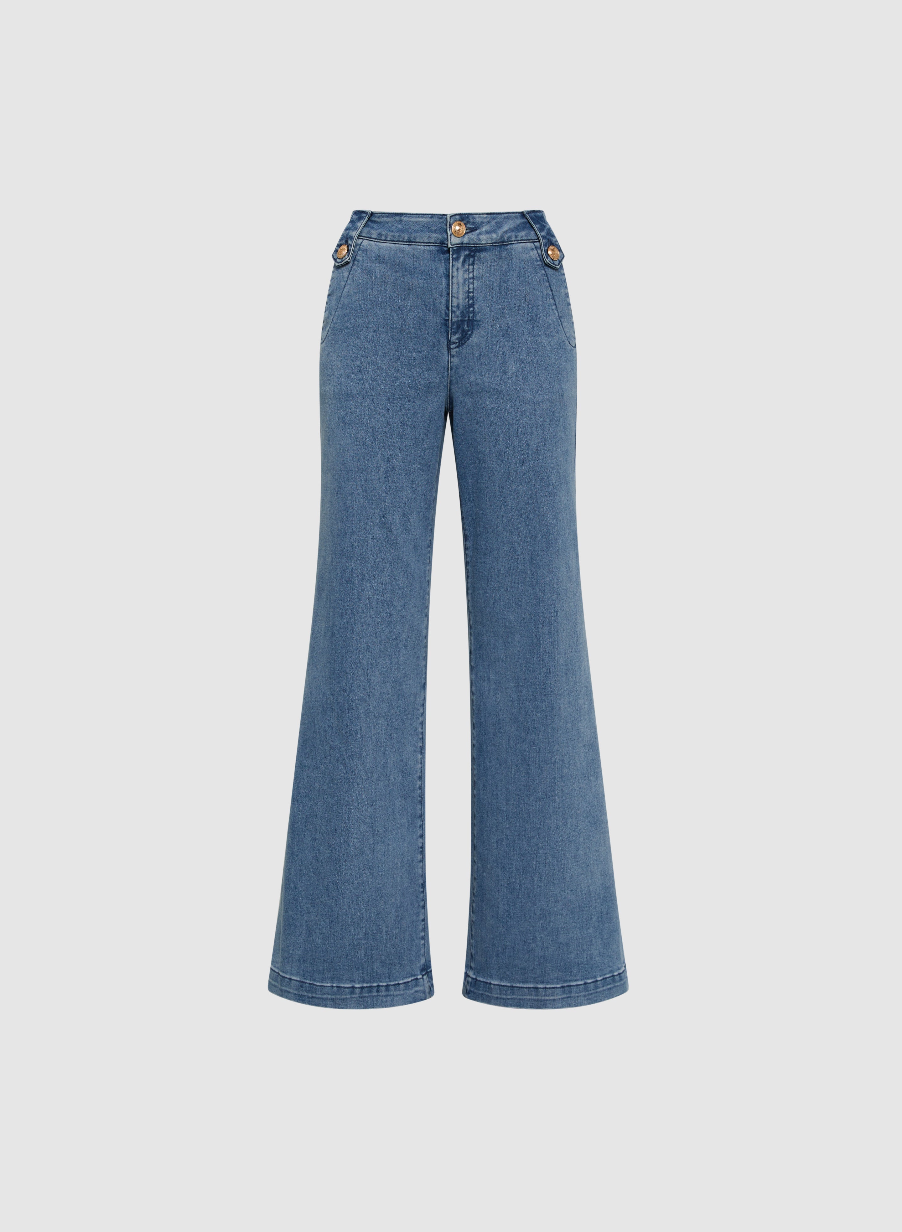 Vintage Faded Wide Leg Jeans for Women - High Waist Distressed Denim Pants - Casual & Boho Style for Everyday Wear, Street Fashion, and Music Festivals