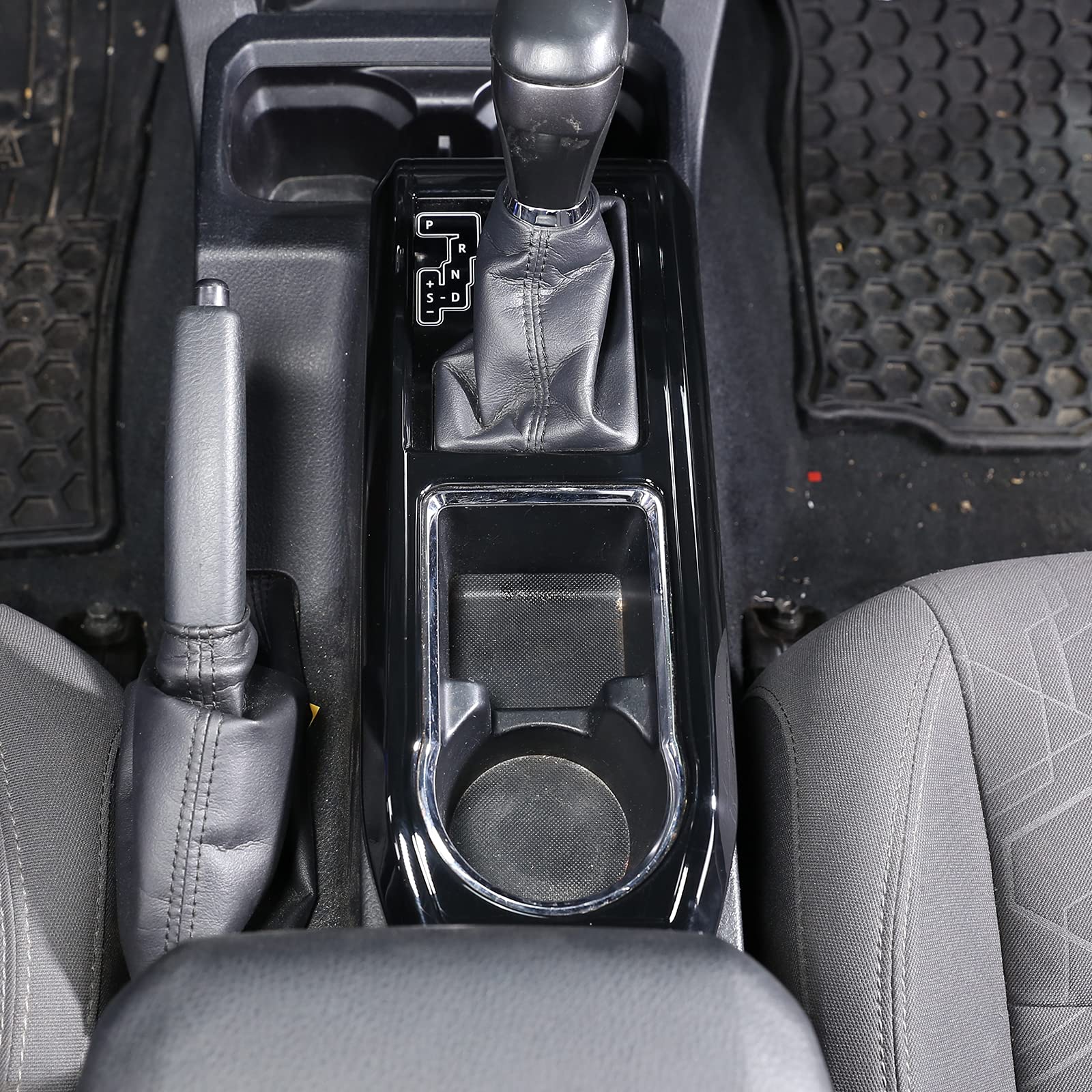 Premium ABS Gear Shift Panel Trim Frame for Toyota Tacoma 2015-2023 - Black Protective Cup Holder Cover Accessory | Durable Interior Upgrade for Off-Road & Daily Driving