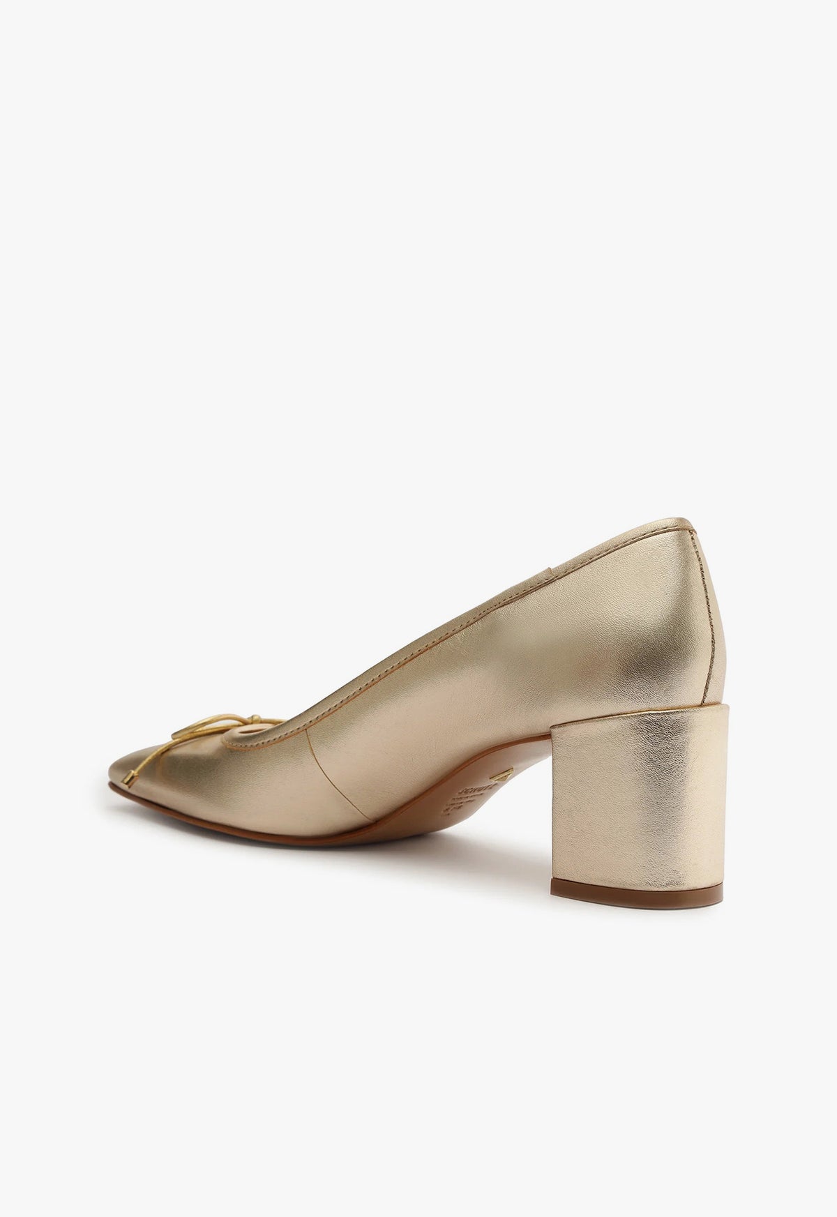 Arissa Women's Block Heel Metallic Leather Pumps - Elegant Pointed Toe Dress Shoes for Work, Party & Special Occasions