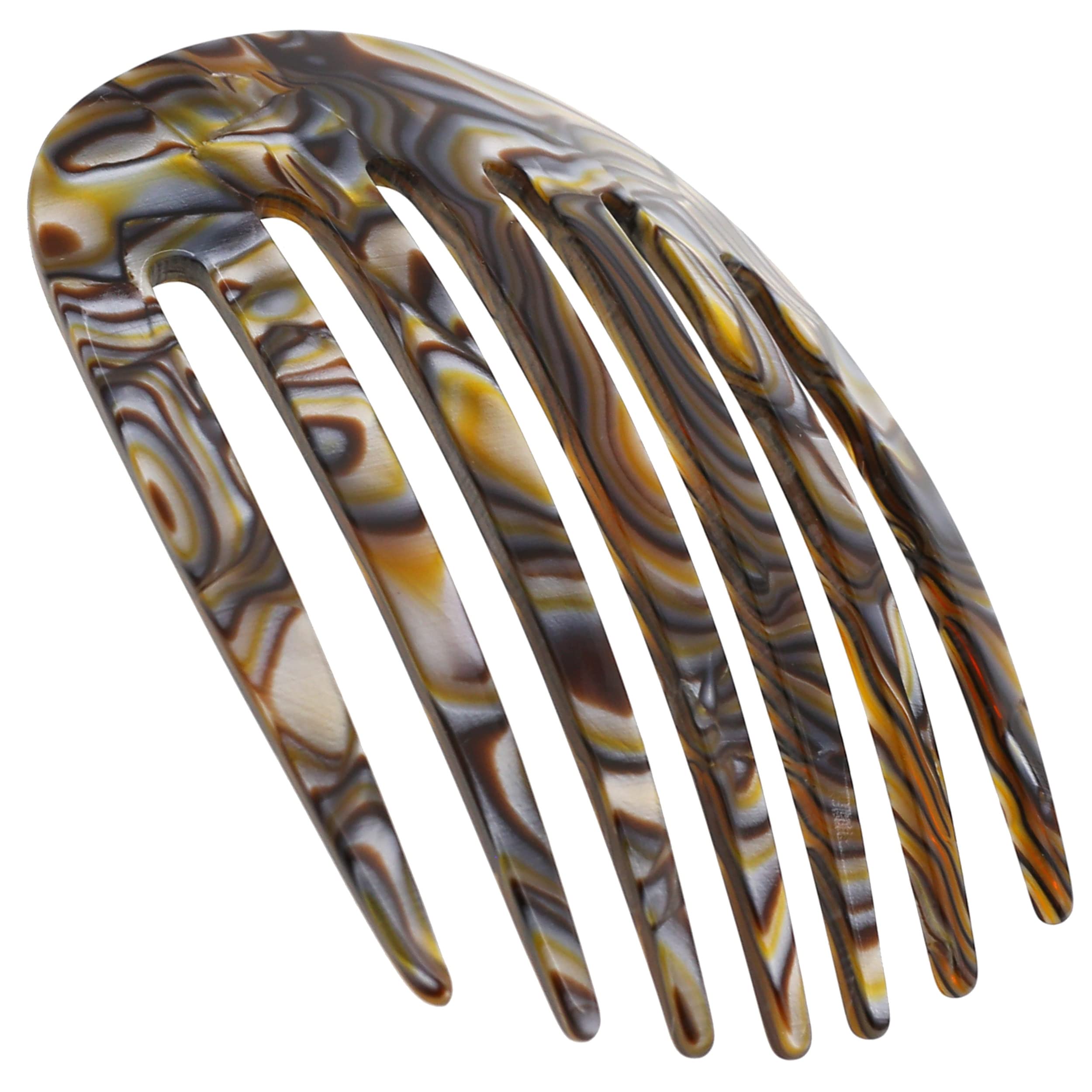 Camila Paris CP3398 French Hair Side Comb - Small Rounded Onyx Handmade Hairpin for Women | Strong Hold No-Slip Hair Clip for French Twist, Bun & Chignon Hairstyles | Elegant Hair Accessory Made in France (Perfect for Weddings, Parties & Formal Events)