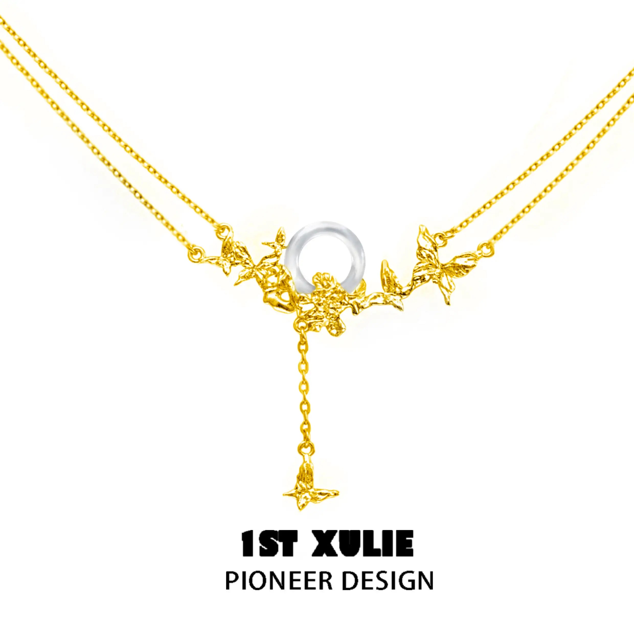 24K Gold Plated S925 Sterling Silver White Chalcedony Pendant Necklace for Women - Elegant Jewelry Gift for Birthday, Anniversary & Special Occasions