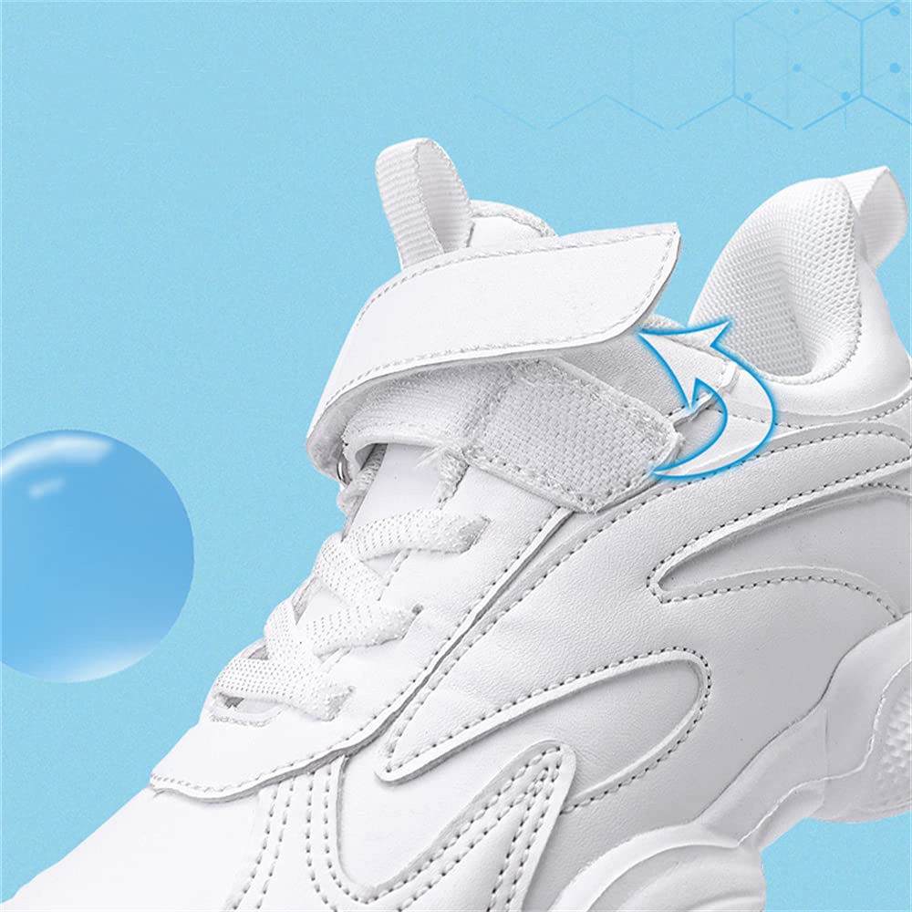 MATERUIEYES Kids' Running Shoes - Breathable Mesh Sports Sneakers for Girls, Lightweight & Comfortable White Athletic Shoes - Perfect for School, Play & Daily Activities