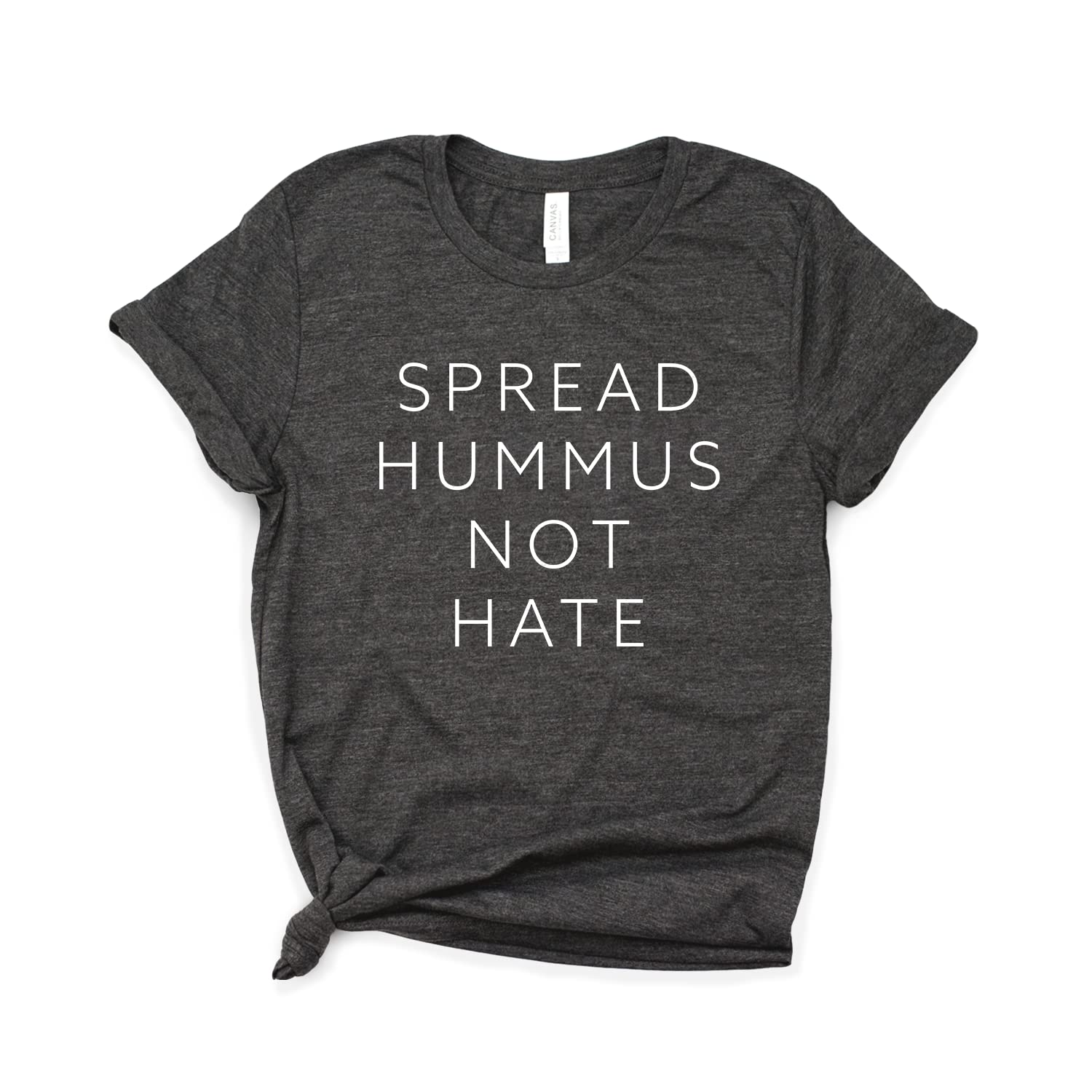 Spread Hummus Not Hate Vegan T-Shirt - Soft Unisex Cotton Tee for Vegetarians - Perfect Gift for Hummus Lovers & Plant-Based Lifestyle