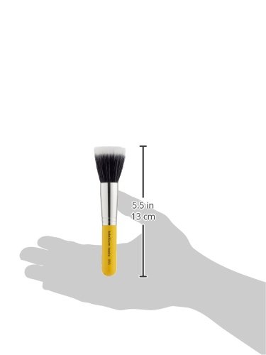 Bdellium Tools Travel Line Duet Fiber Finishing Brush - Professional Makeup Brush for Blending & Contouring - Perfect for Travel & On-the-Go Makeup Application - Yellow