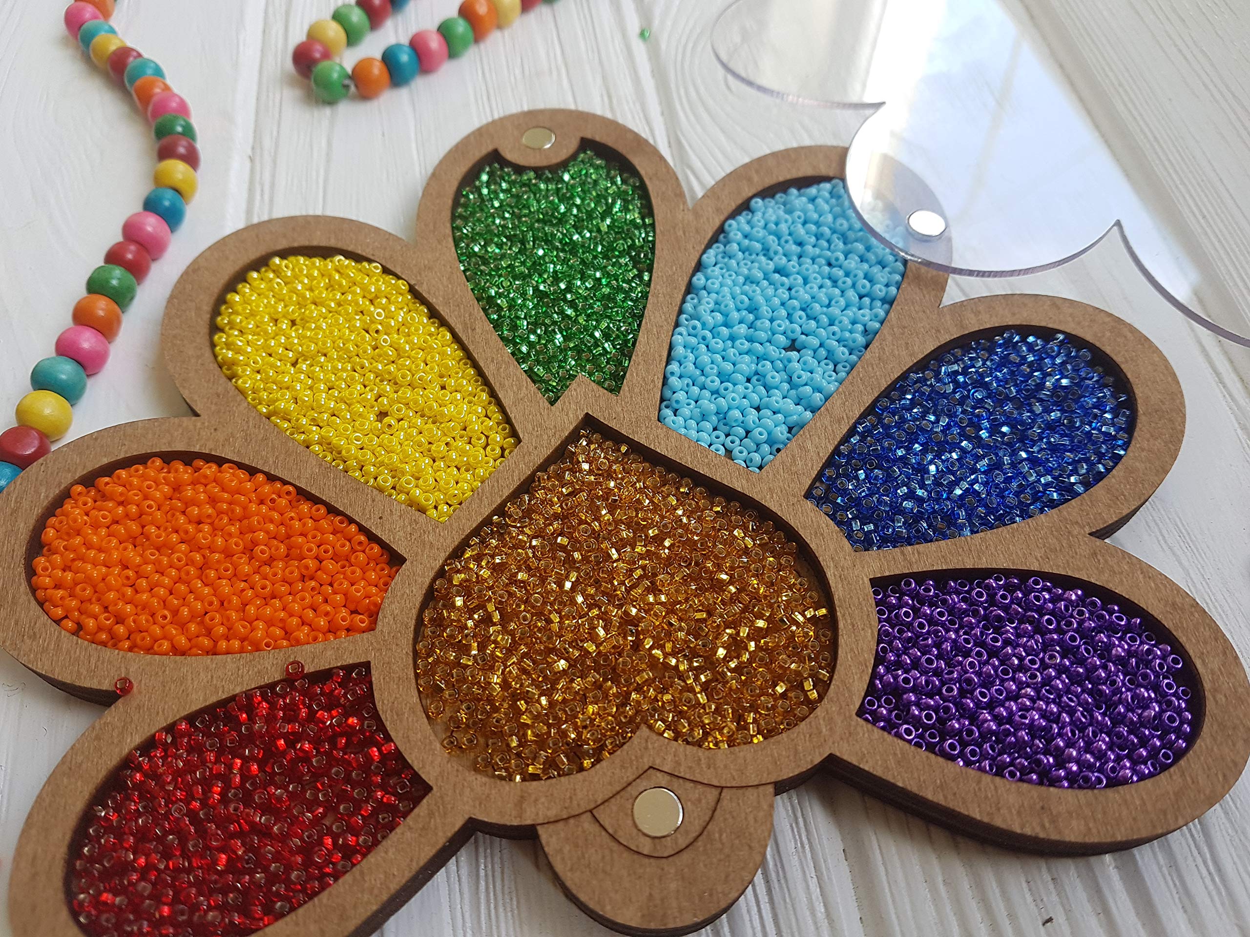 Peacock Bead Organizer Box - Premium Jewelry Storage for Beads, Charms & Craft Supplies - Perfect for DIY Jewelry Making & Crafting Projects