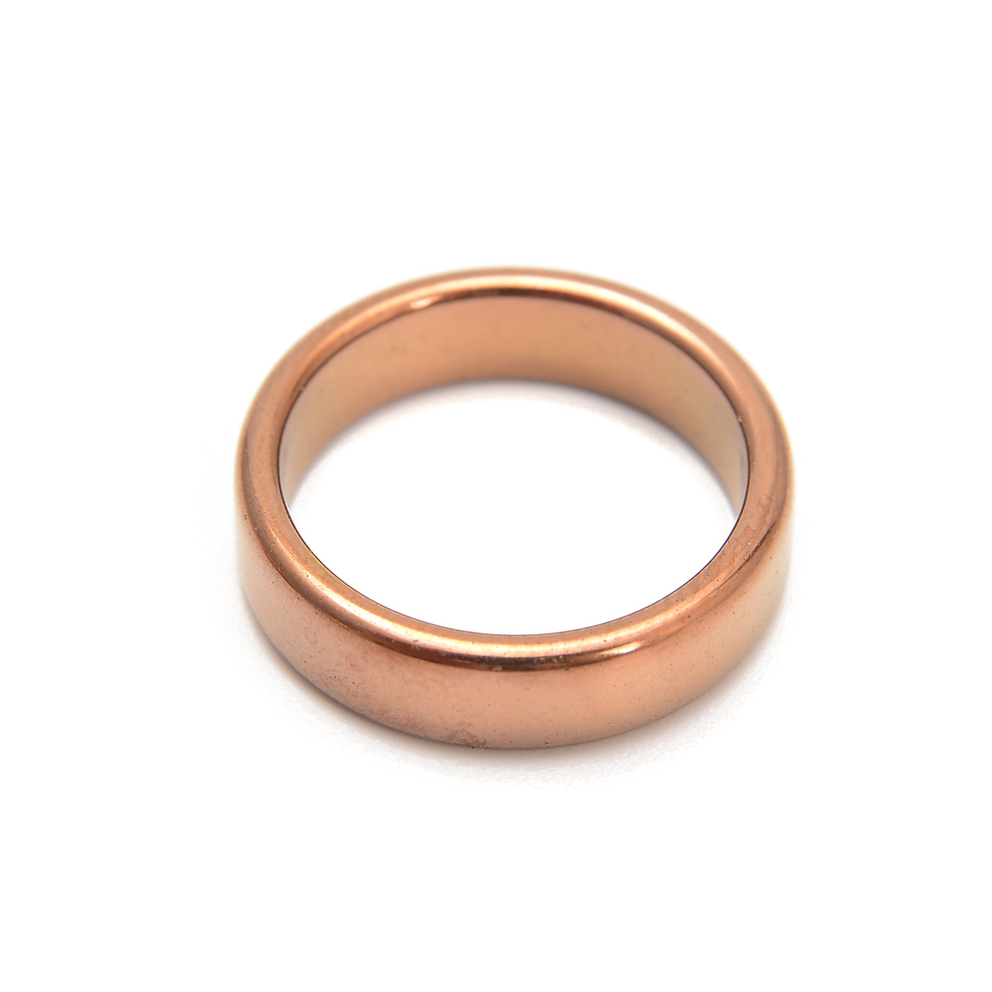 Copper Hematite Band Ring - Minimalist Flat Ring for Men & Women - Unisex Fashion Jewelry - Perfect for Everyday Wear, Gifts & Boho Style