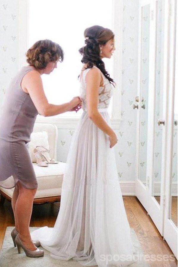 Sexy Deep V Neck Lace Beach Wedding Dress - Custom Long Bridal Gown 17104 | Perfect for Destination Weddings, Beach Ceremonies & Romantic Photos