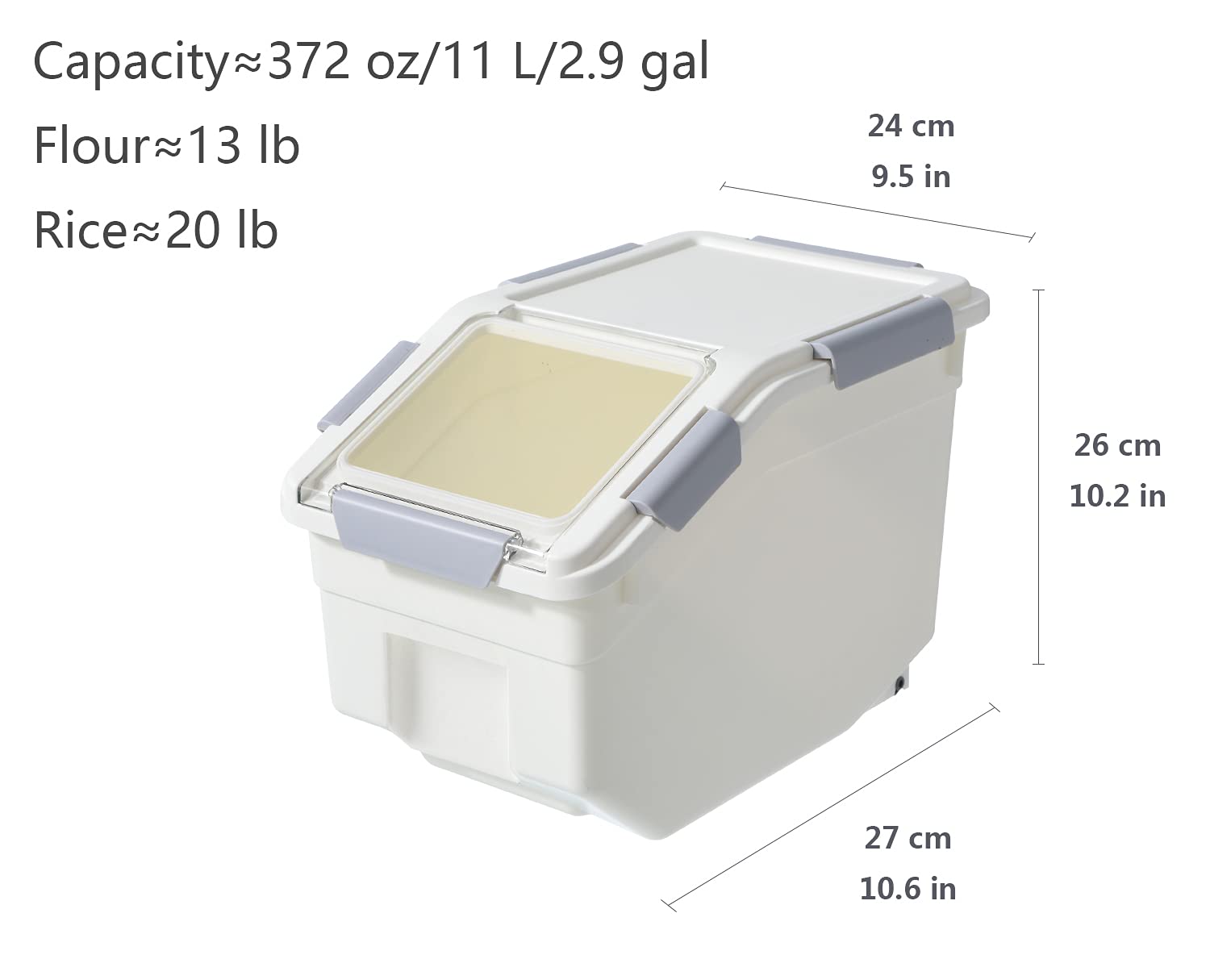 2-Pack Airtight Flour Storage Containers with Scoop - BPA Free Food Storage for Dry Goods, Sugar, Rice & Baking Supplies - Ideal for Kitchen Pantry, Pet Food Storage (13LB Capacity) - Perfect for Organizing Dog, Cat & Bird Food